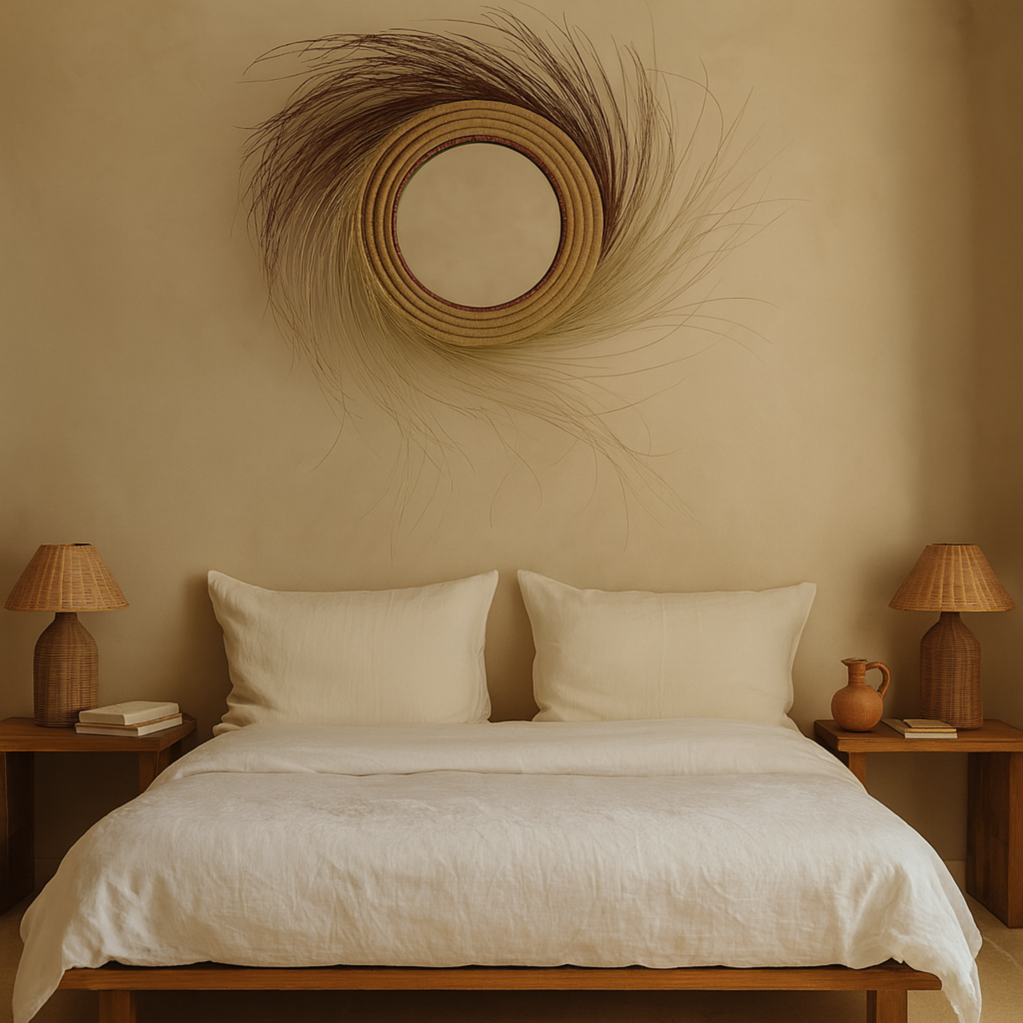 Miroir Mural en Halfa Tressée | Design Naturel | Fiolla Home