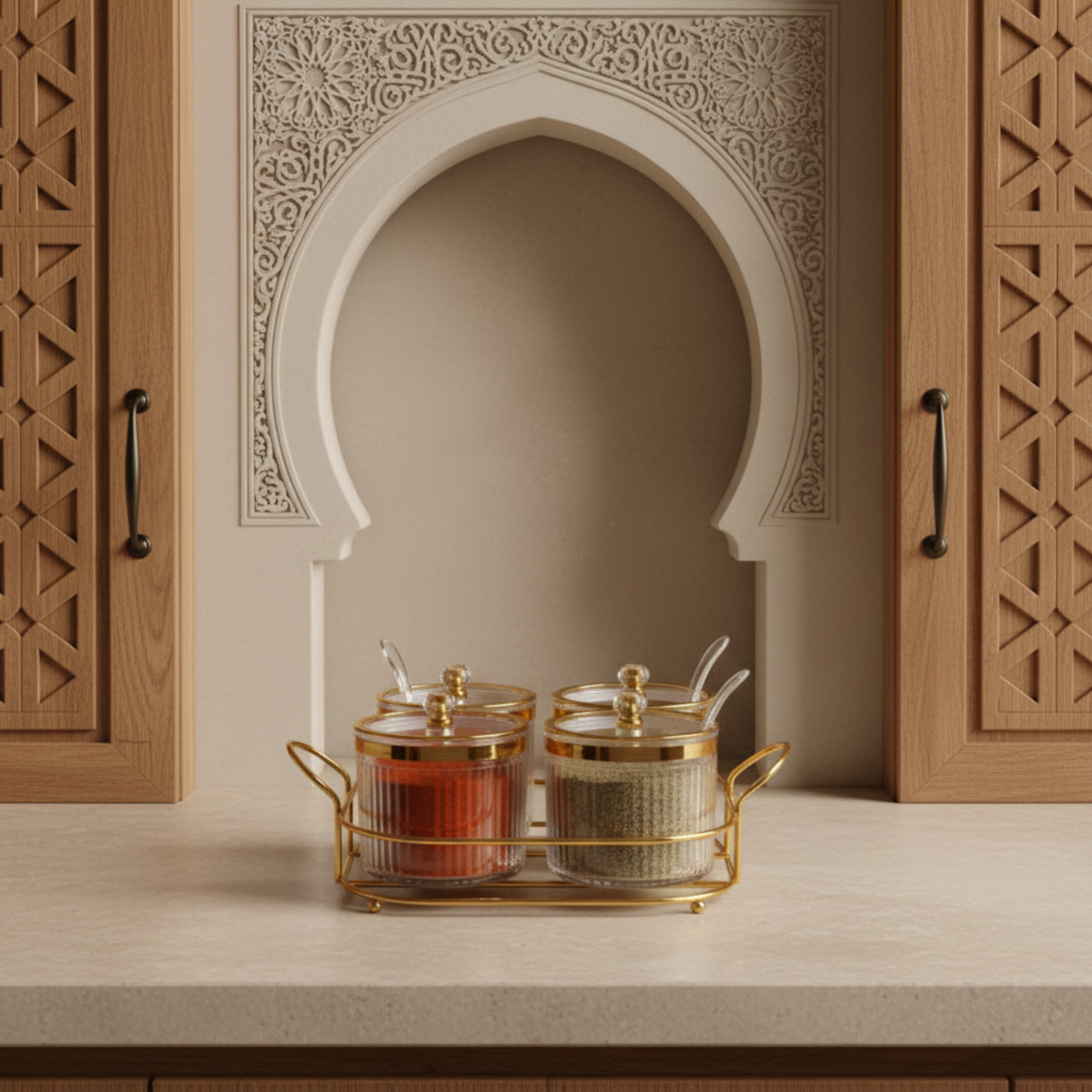 Porte-Épices ou Porte-Fruits Secs avec Support - Organisation Pratique et Élégante | Fiolla Home