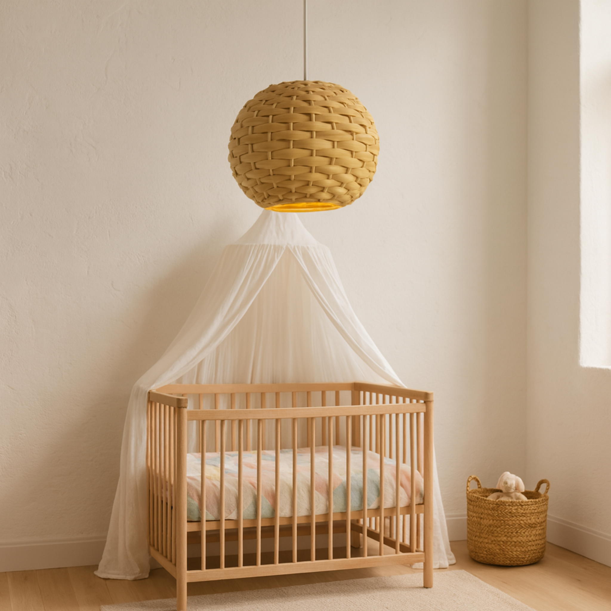 Suspension en Rotin Industriel Tressé | Luminaire Globe | Fiolla Home Tunisie