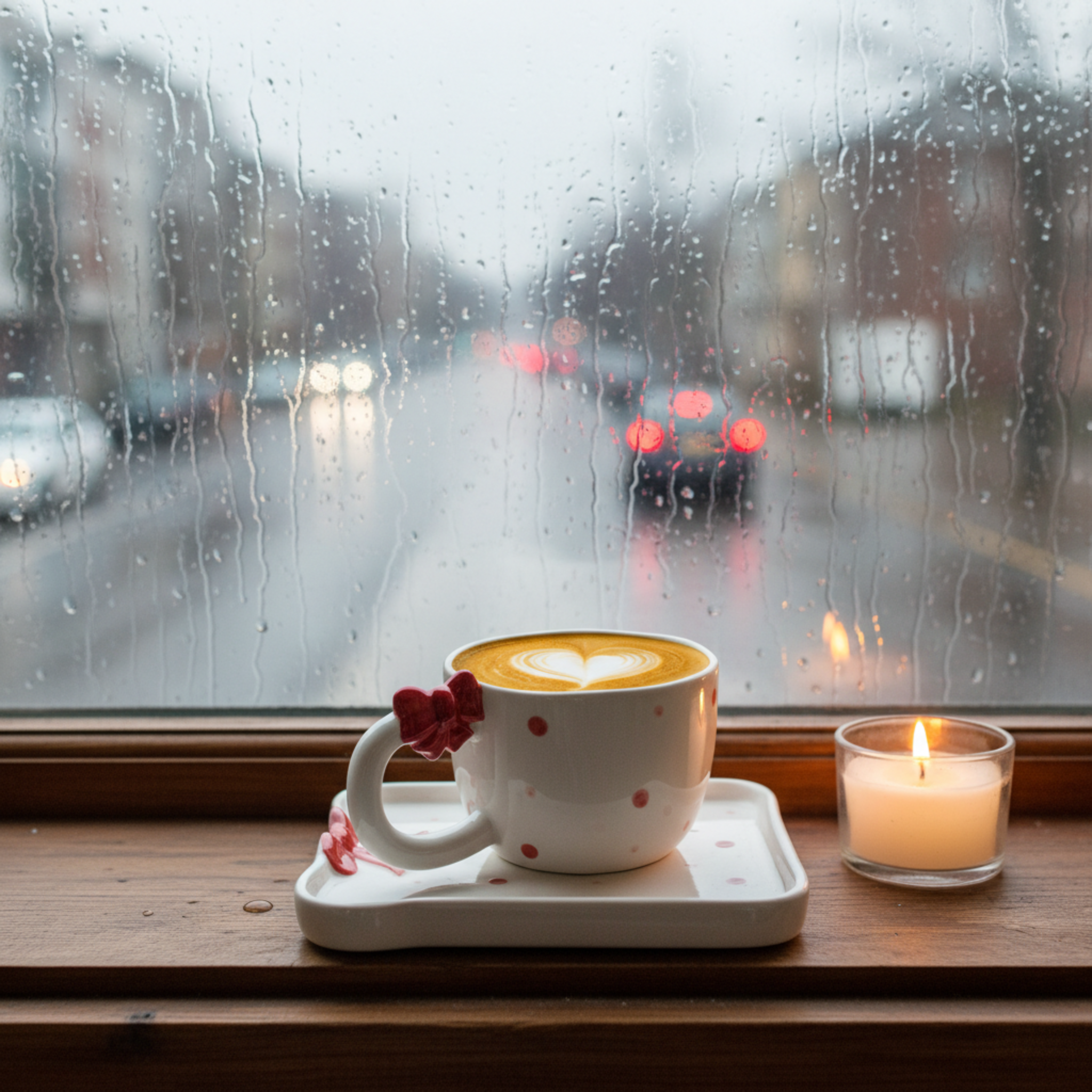 Mug & Sous-Tasse Nœud & Pois – Idée Cadeau Tunisie