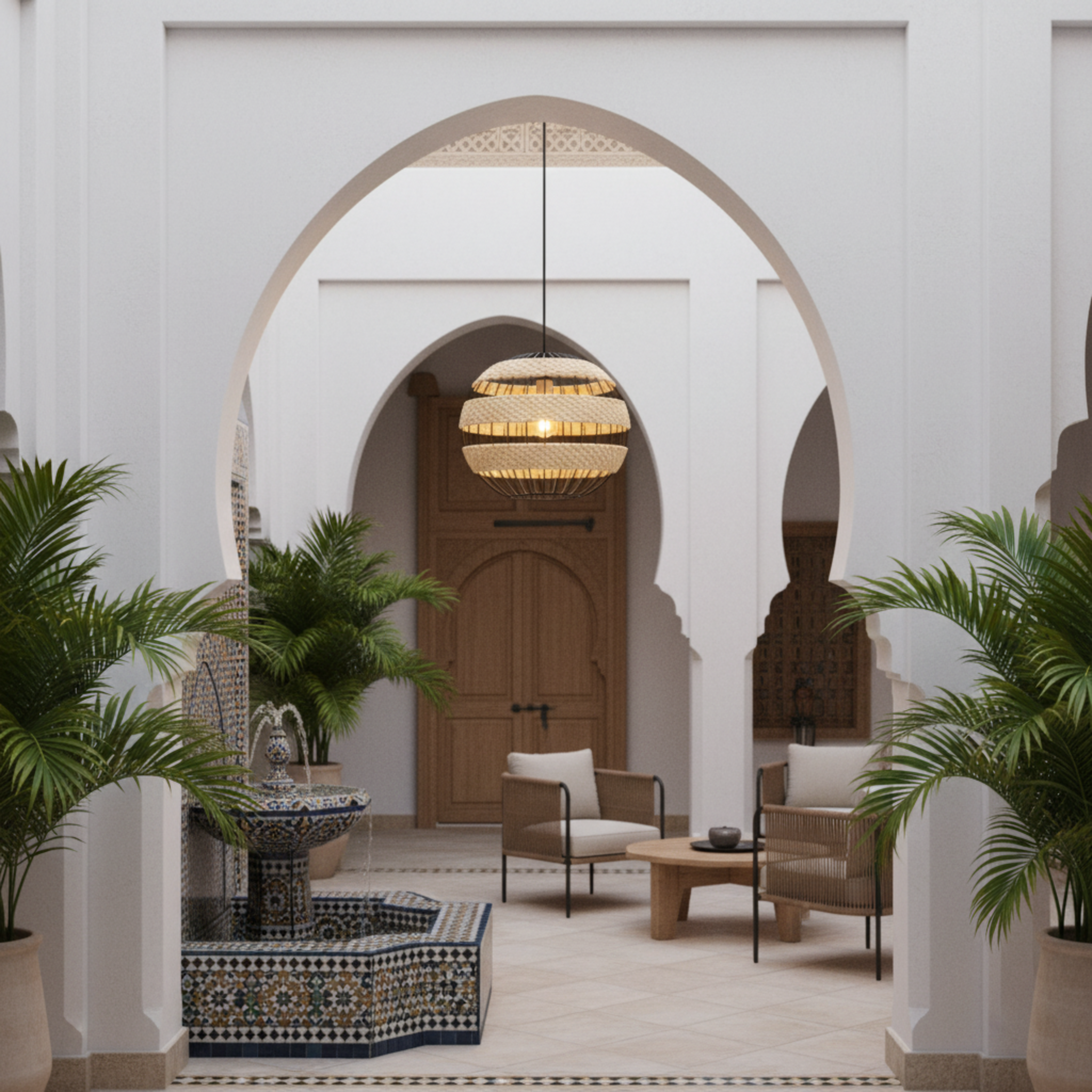 Suspension Sphérique "Vague Bohème" | Fibres Végétales & Métal | Tunisie