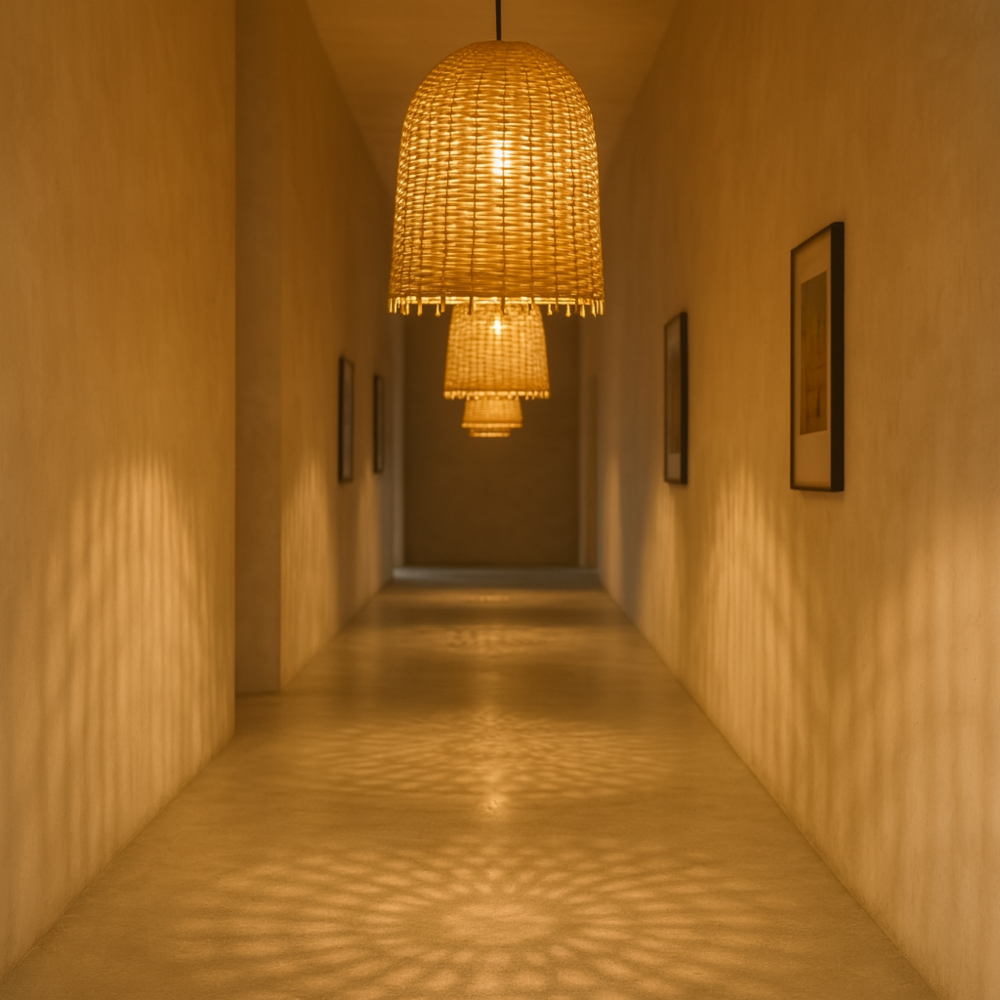 Lustre rotin | Lumière chaude, style naturel | Fiolla Home