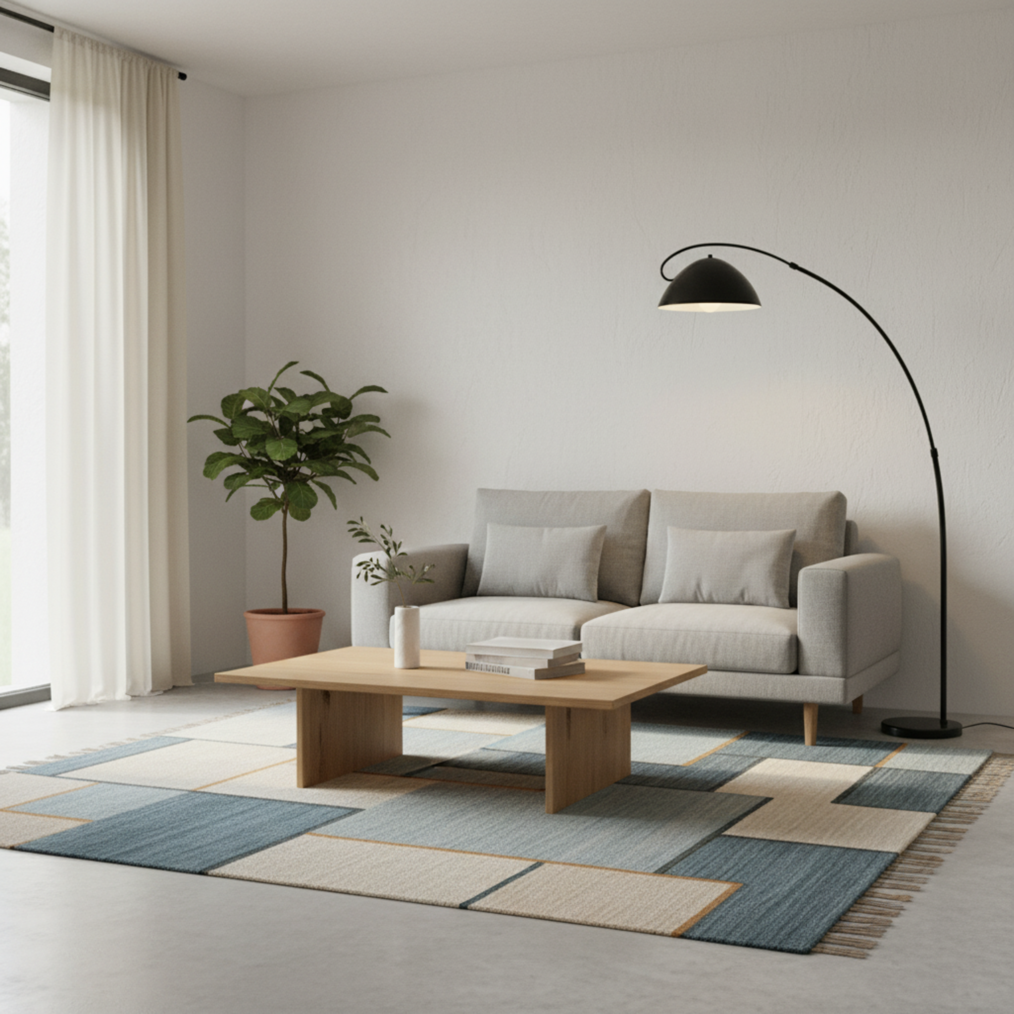 Lampadaire Arc Noir Moderne - Design Élégant pour Salon Tunisie