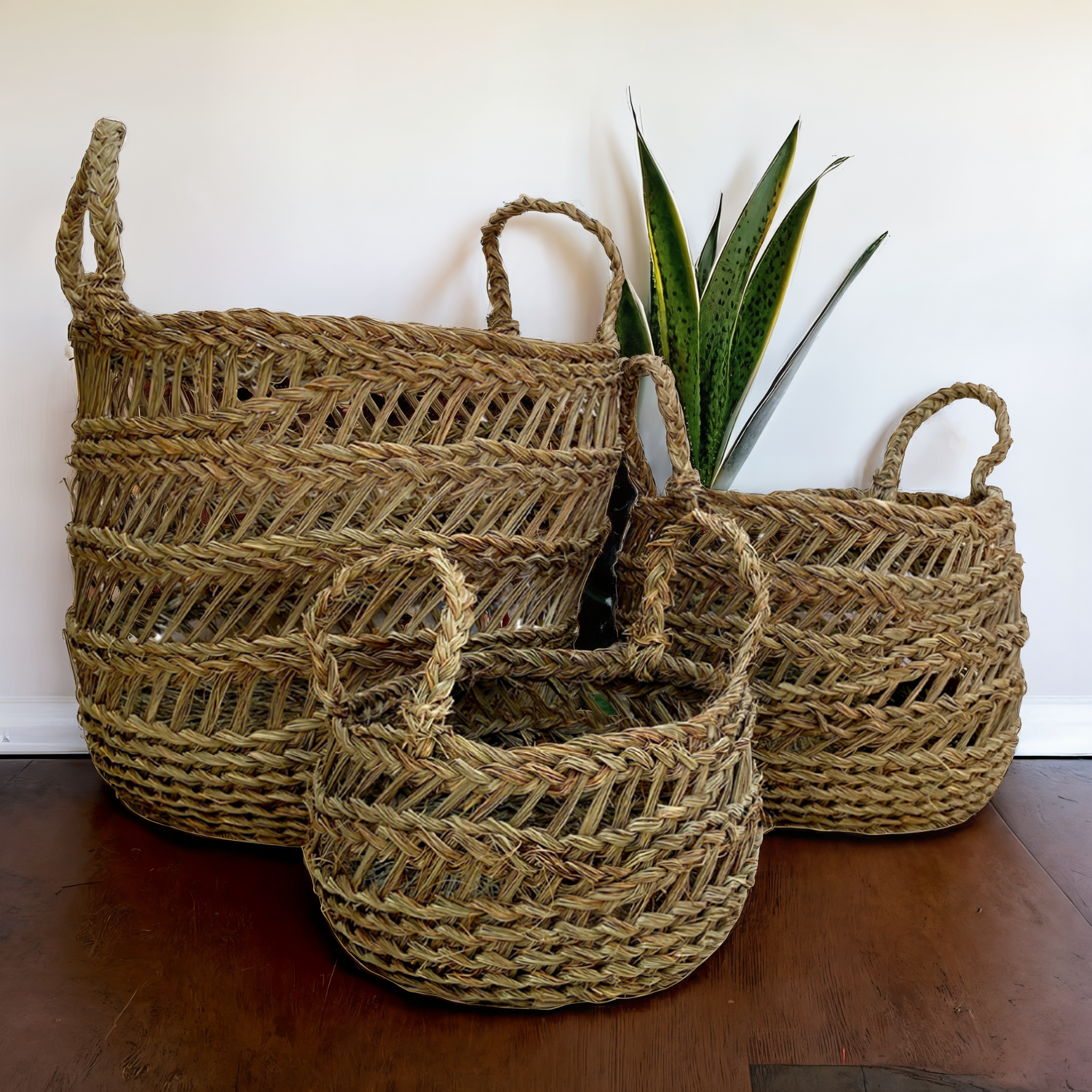 Lot de 3 Paniers Halfa | Style Rustique et Pratique | Fiolla Home