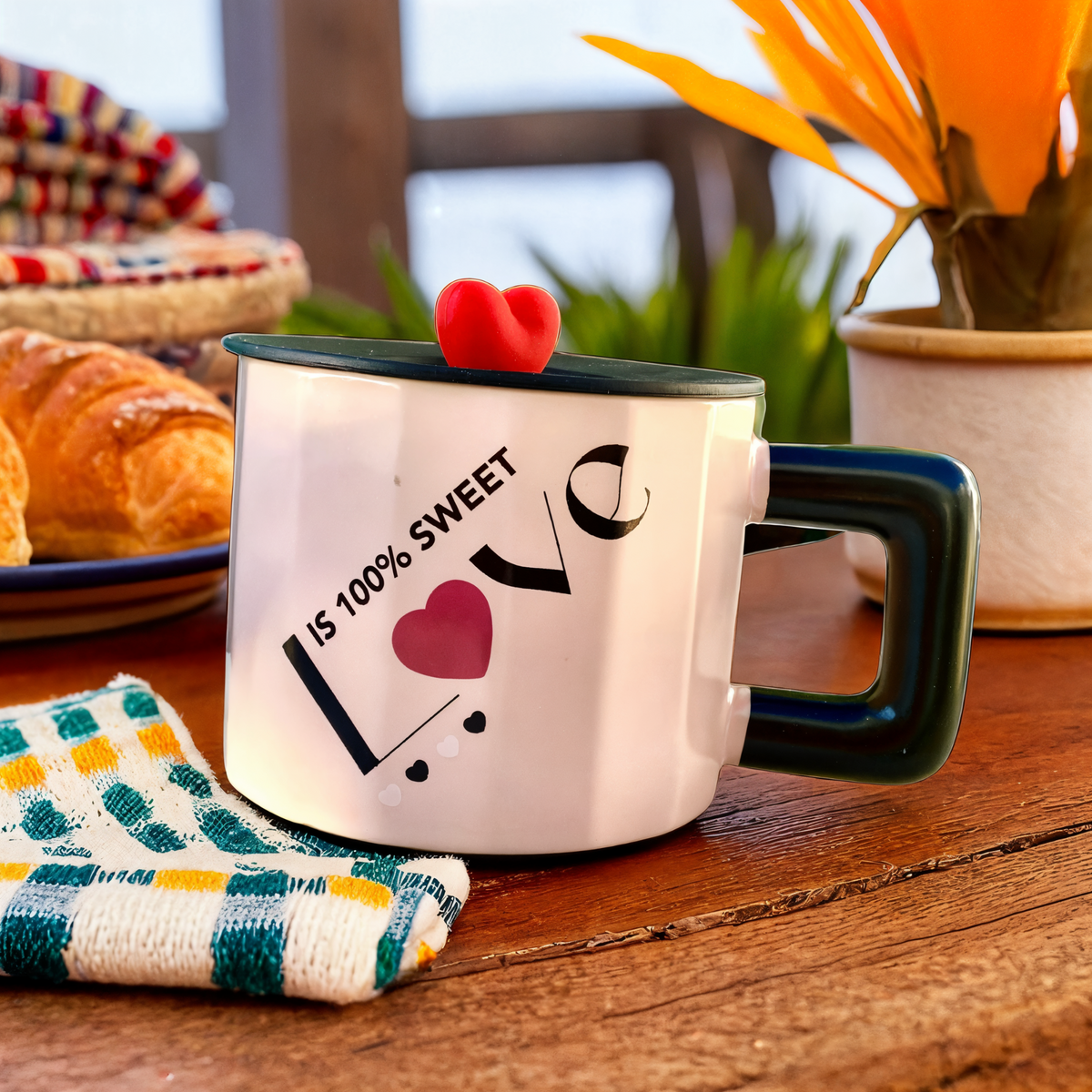 Mug à Motifs de Cœurs | Style Raffiné et Pratique | Fiolla Home