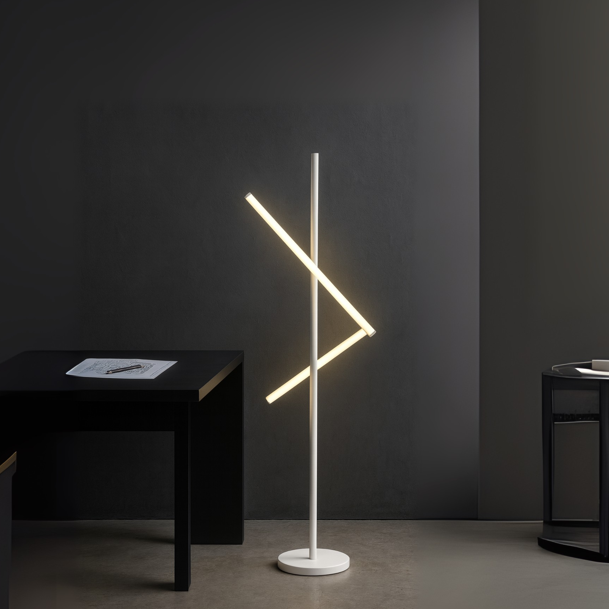 Lampadaire LED Minimaliste Blanc | Luminaire Moderne | Fiolla Home