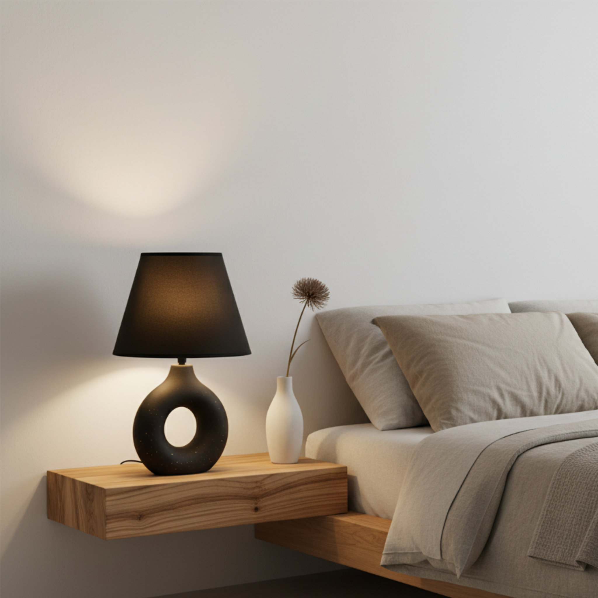 Veilleuse Anneau Noire Tunisie | Design Contemporain | Fiolla Home