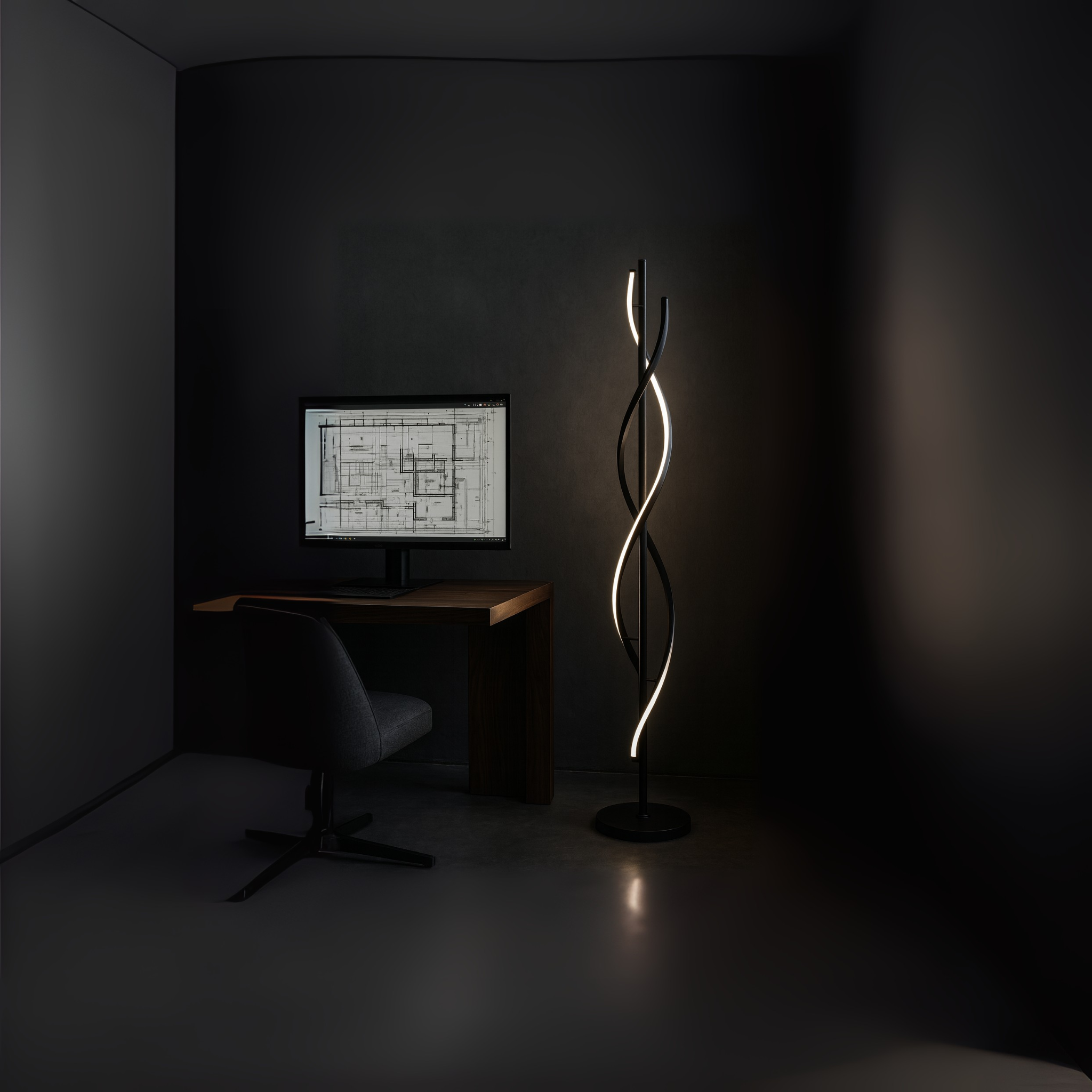 Lampadaire LED Spirale Moderne Tunisie | Fiolla Home