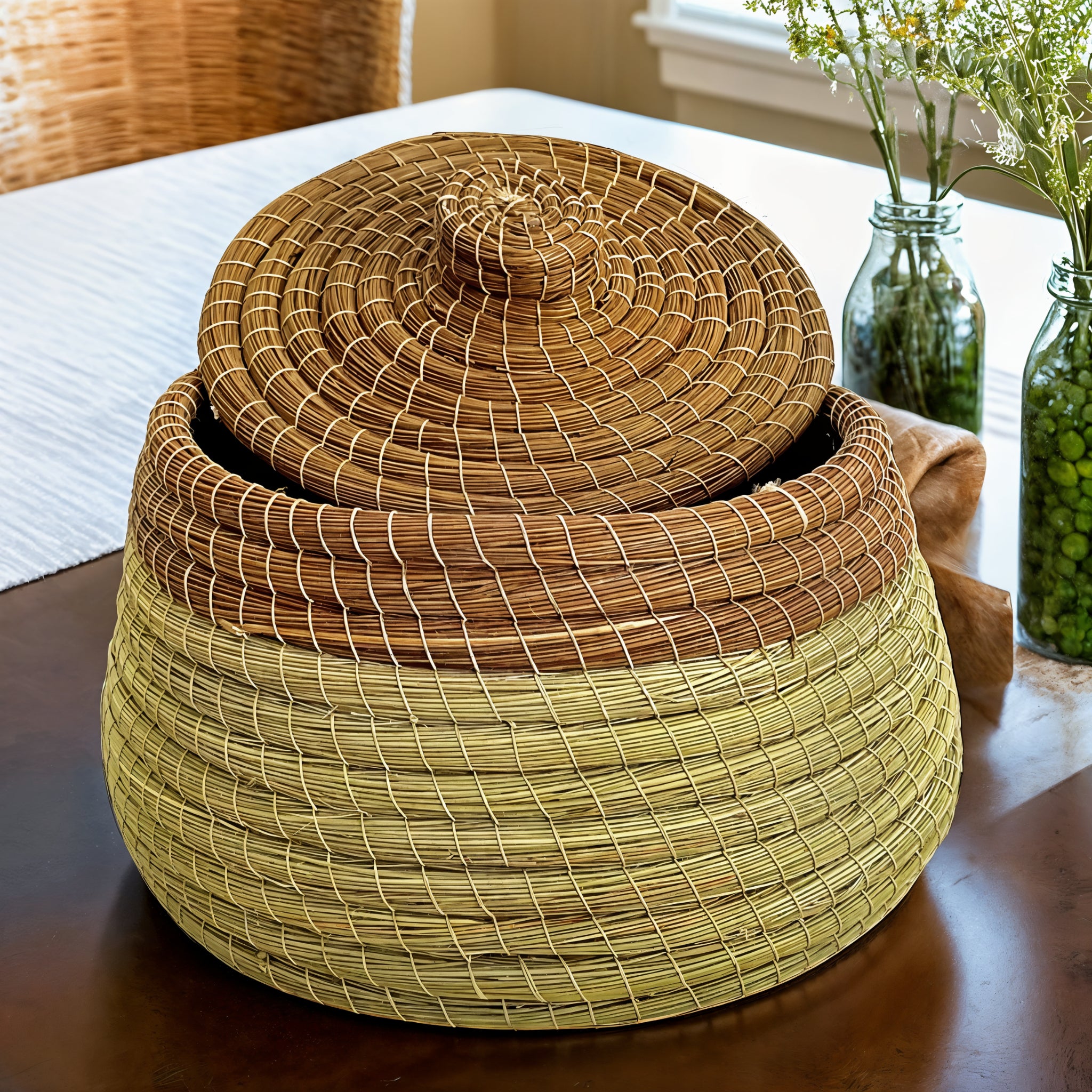 Boîte de rangement en Halfa | Artisanat tunisien | Fiolla Home