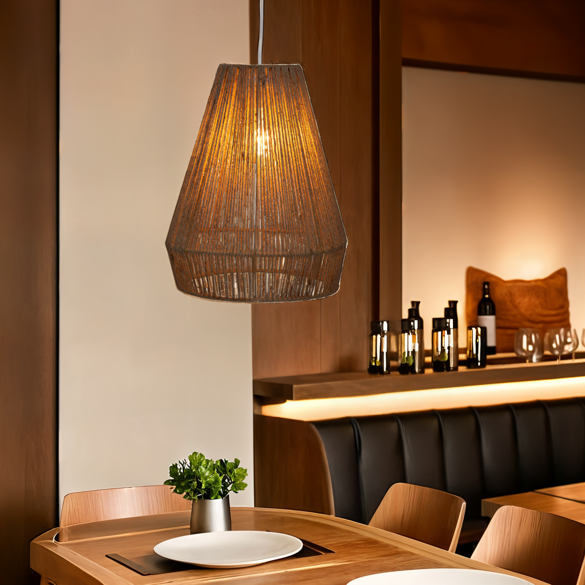 Suspension en Jute Naturel Nayra | Éclairage Bohème Chic | Fiolla Home