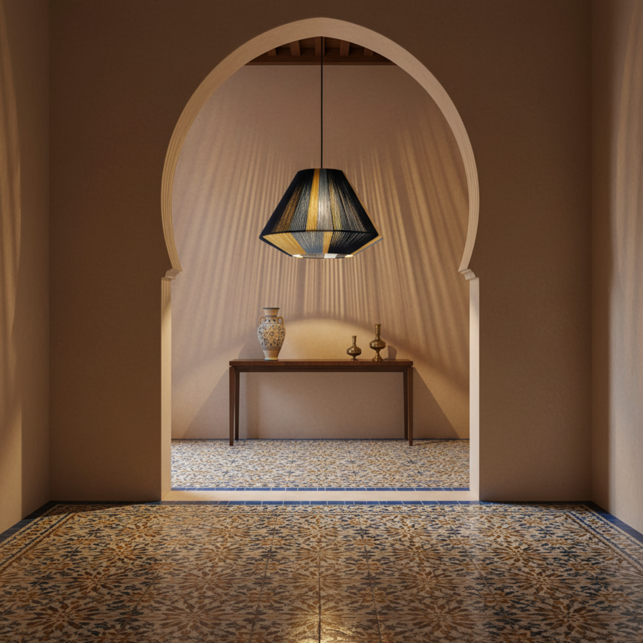 Suspension Géométrique Multicolore Fait Main | Design Moderne Tunisien