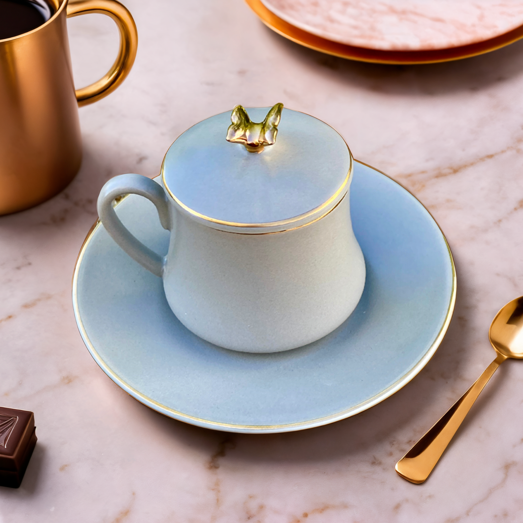 Service à Café Noir Élégant | Design Moderne et Raffiné | Fiolla Home