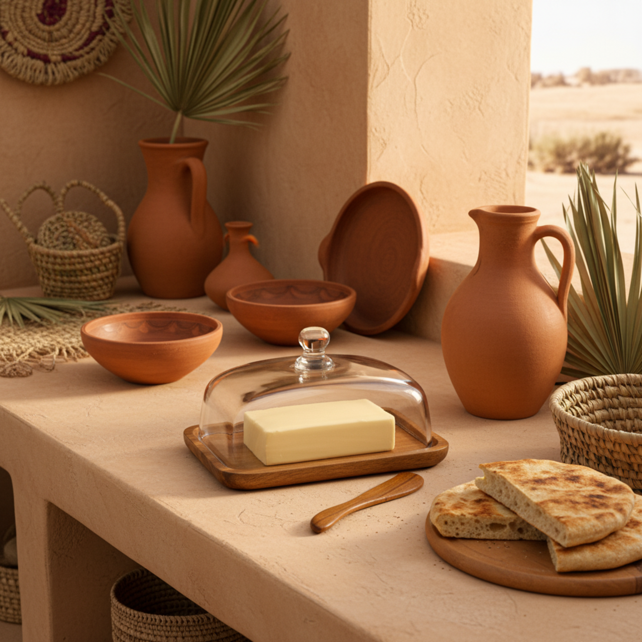 Beurrier Design en Bois d'Acacia & Tartineur Inclus - Tunisie