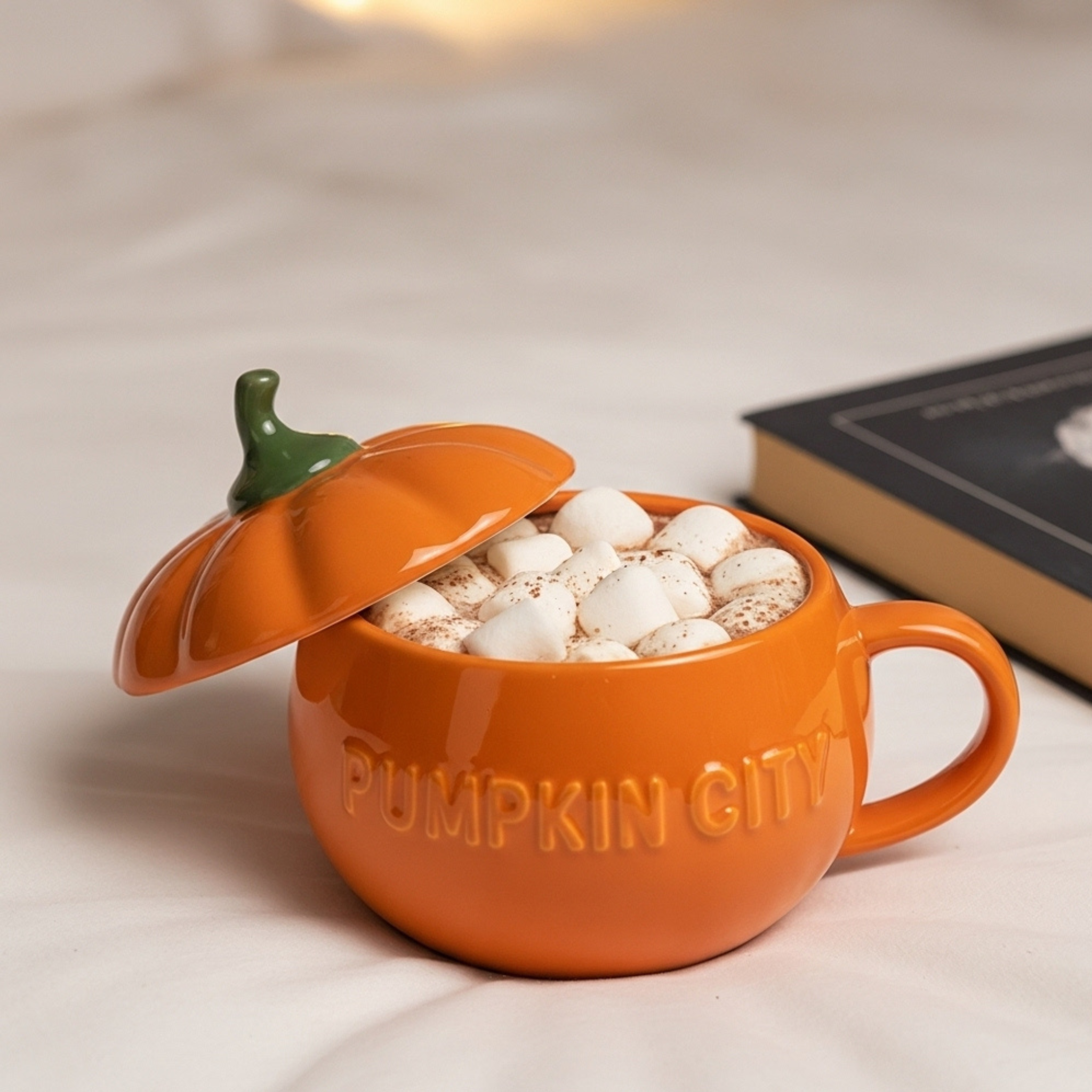 Mug Citrouille Céramique avec Couvercle – Pumpkin City
