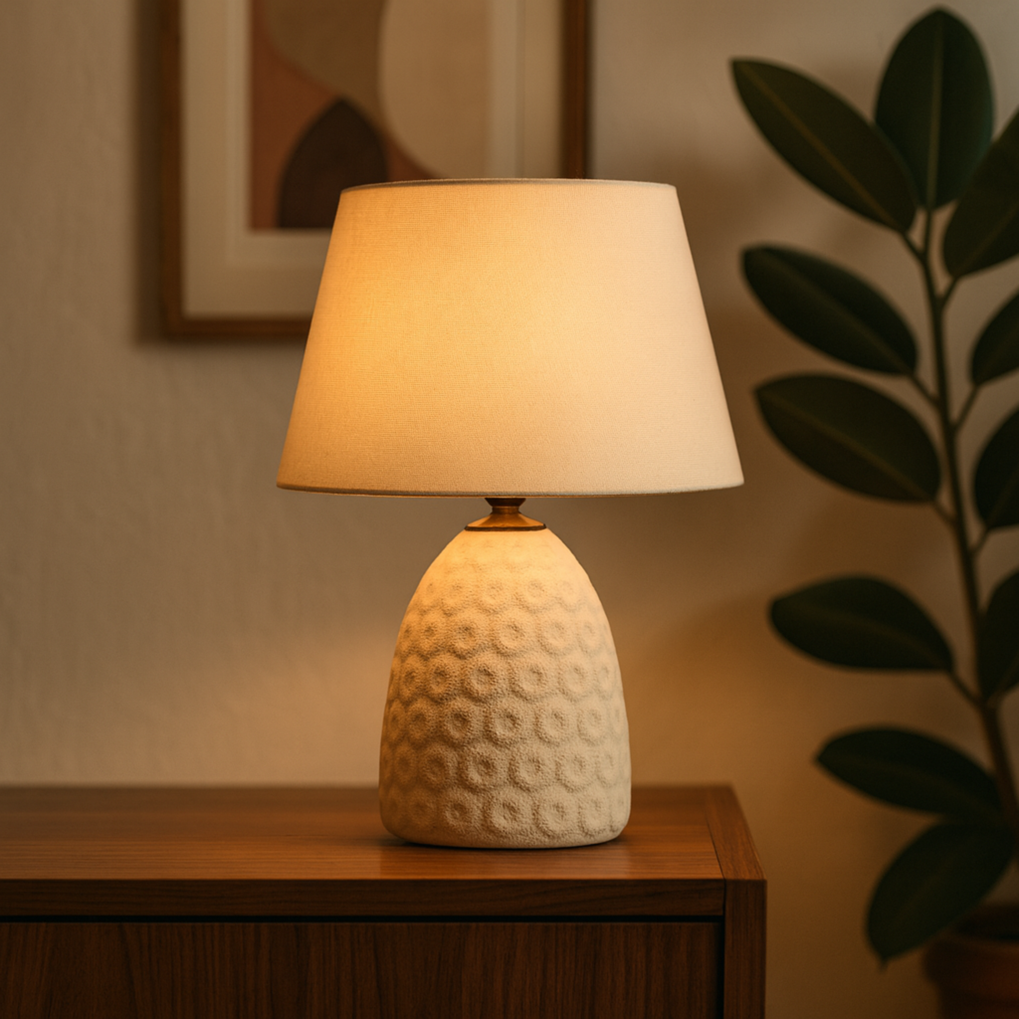 Veilleuse LED | Luminaire céramique texturée | Fiolla Home
