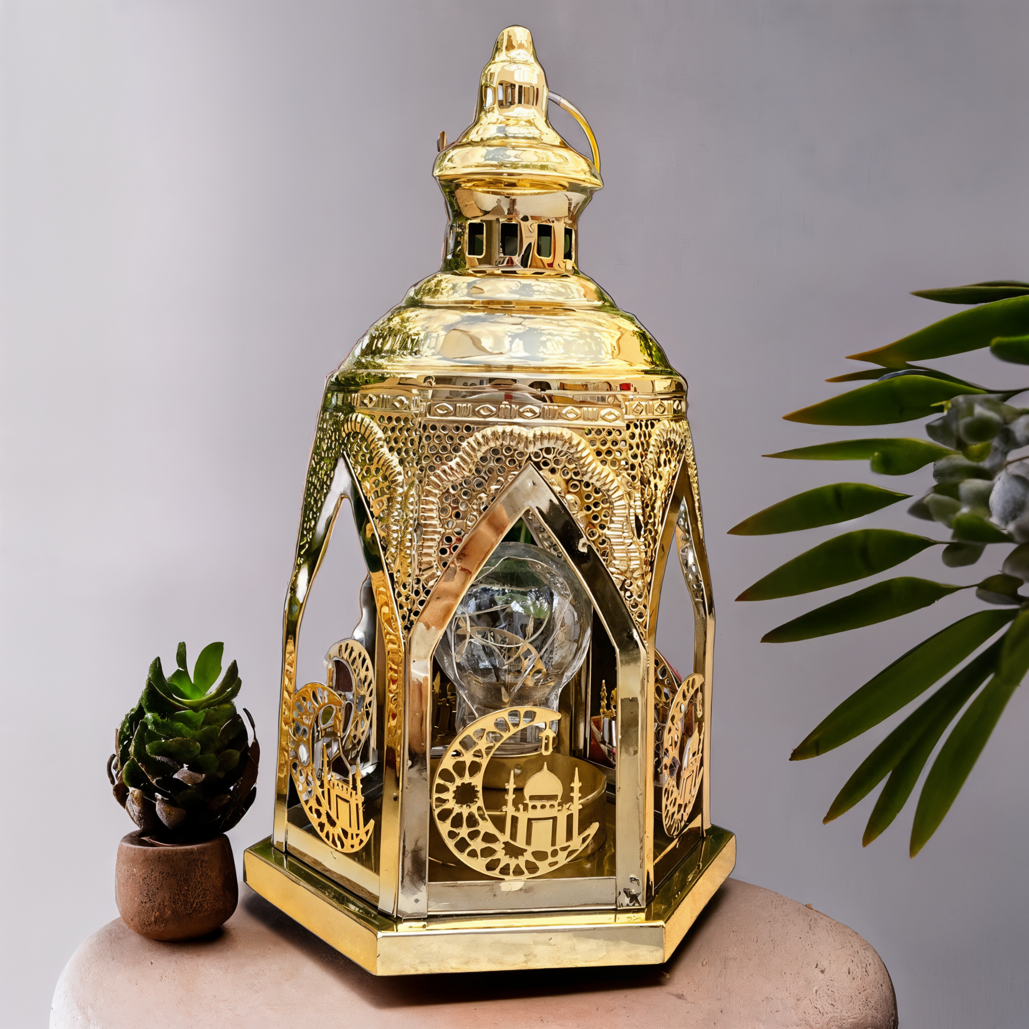 Lanterne Décorative Ramadan | Élégance Dorée LED | Fiolla Home