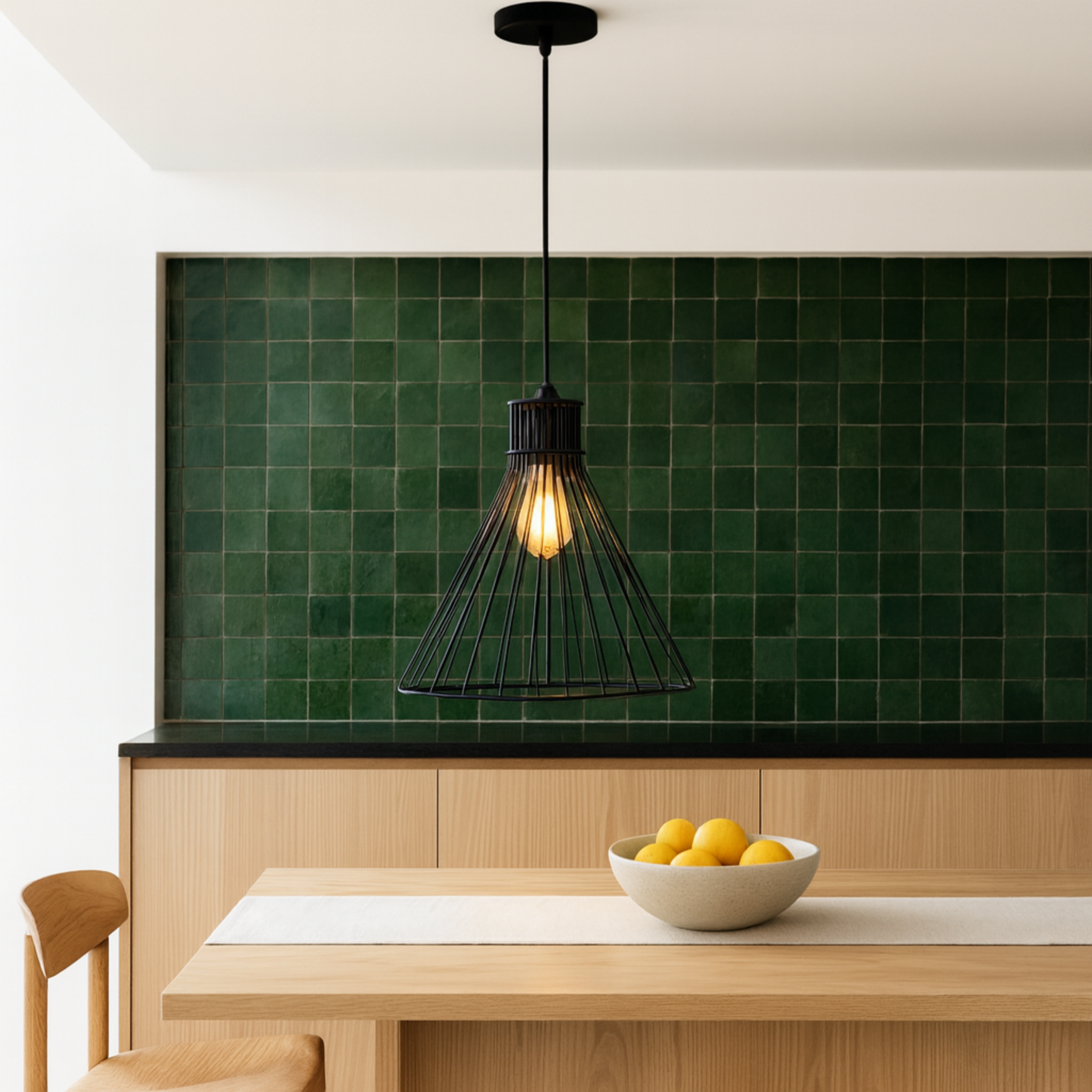 Luminaire Suspension Cône Noir | Salle à Manger Tunisie | Fiolla Home