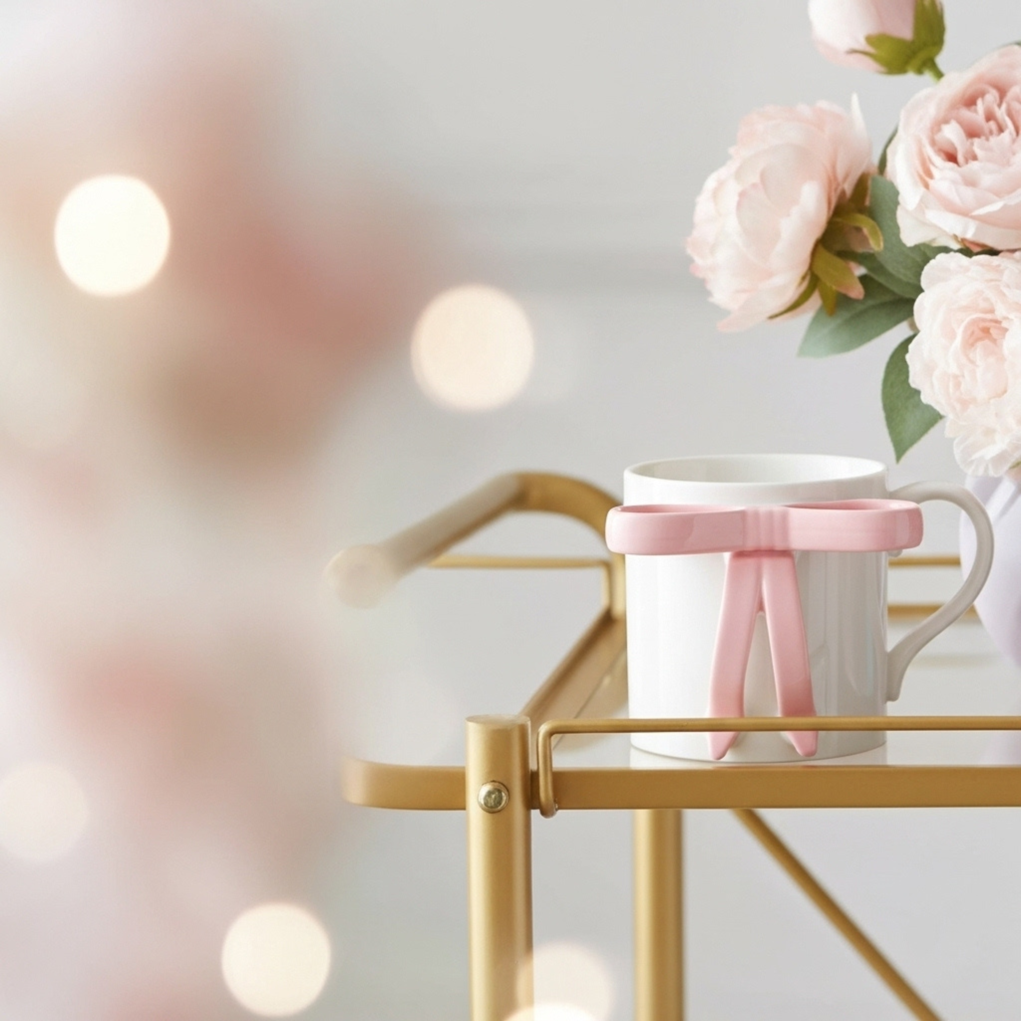 Mug nœud rose en céramique – Chic & cadeau | Tunisie
