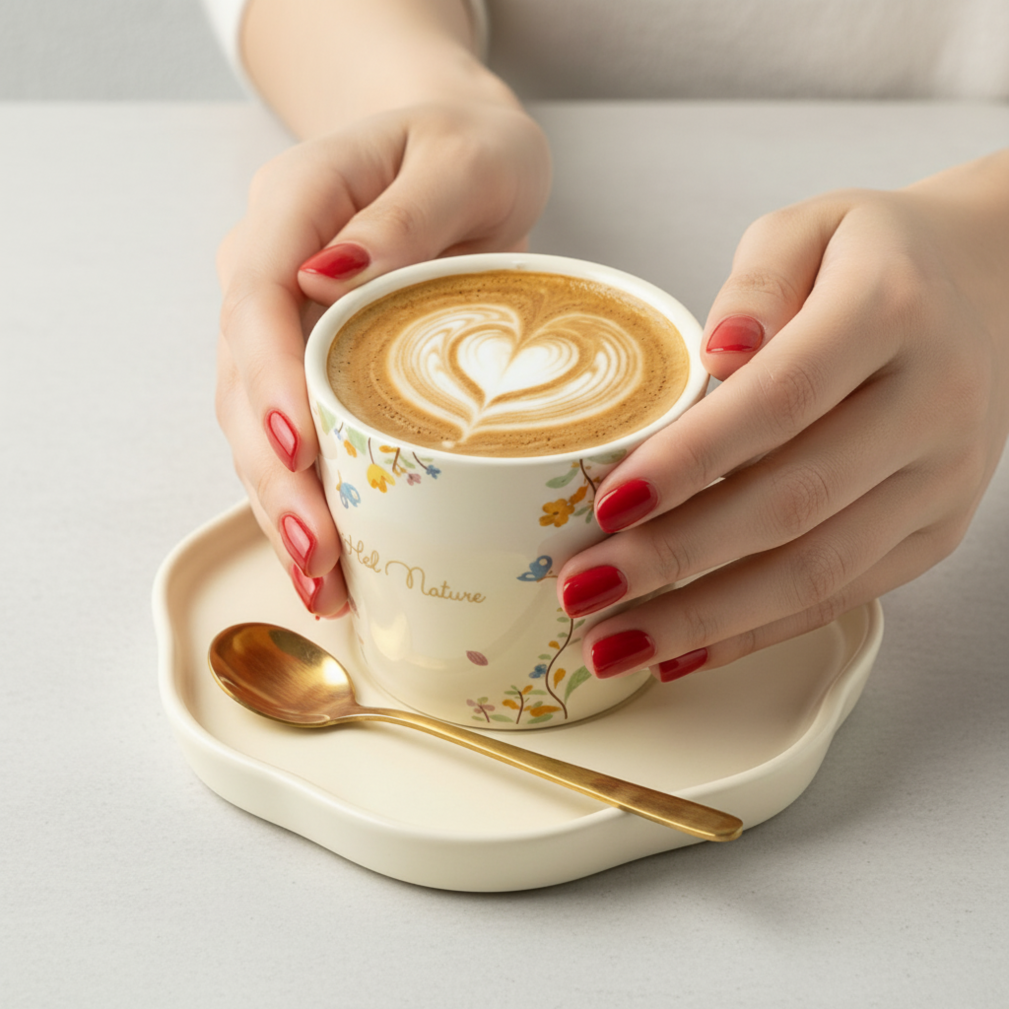 Mug Hello Nature : Ensemble Tasse & Soucoupe Florale - Art de la Table Tunisie