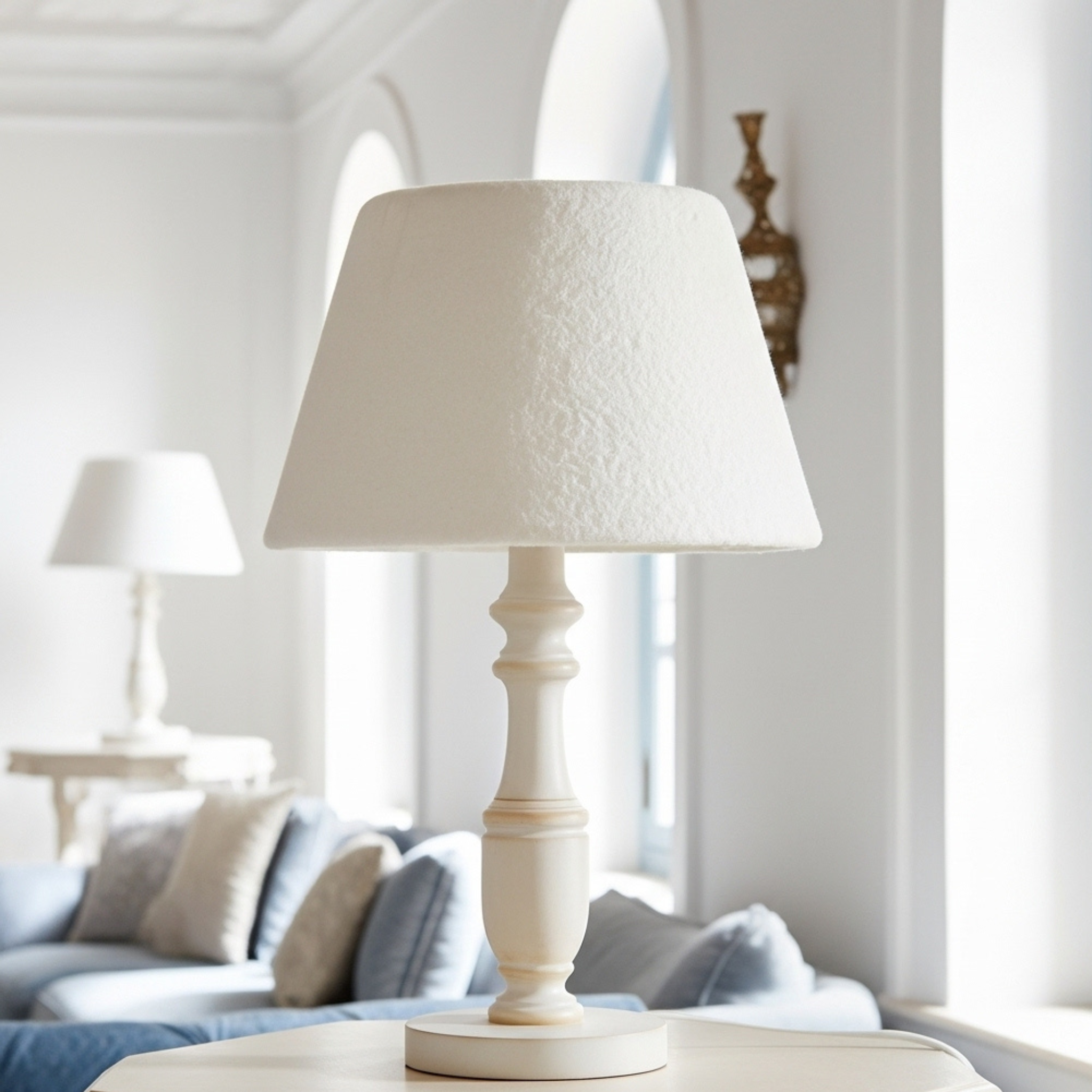 Lampe de Table Bouclette Blanche
