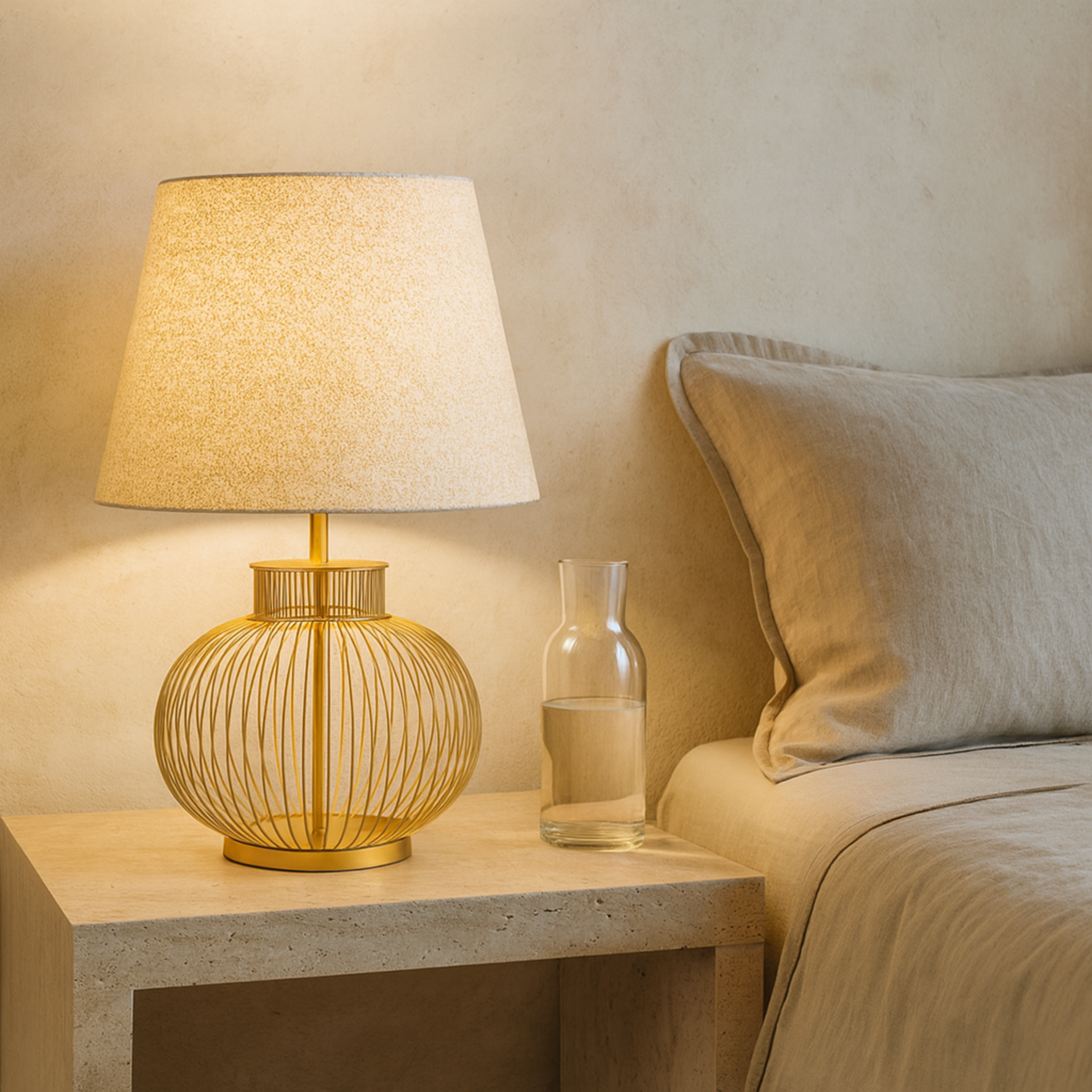 Veilleuse Métal Doré Sphère | Chambre Tunisie | Fiolla Home