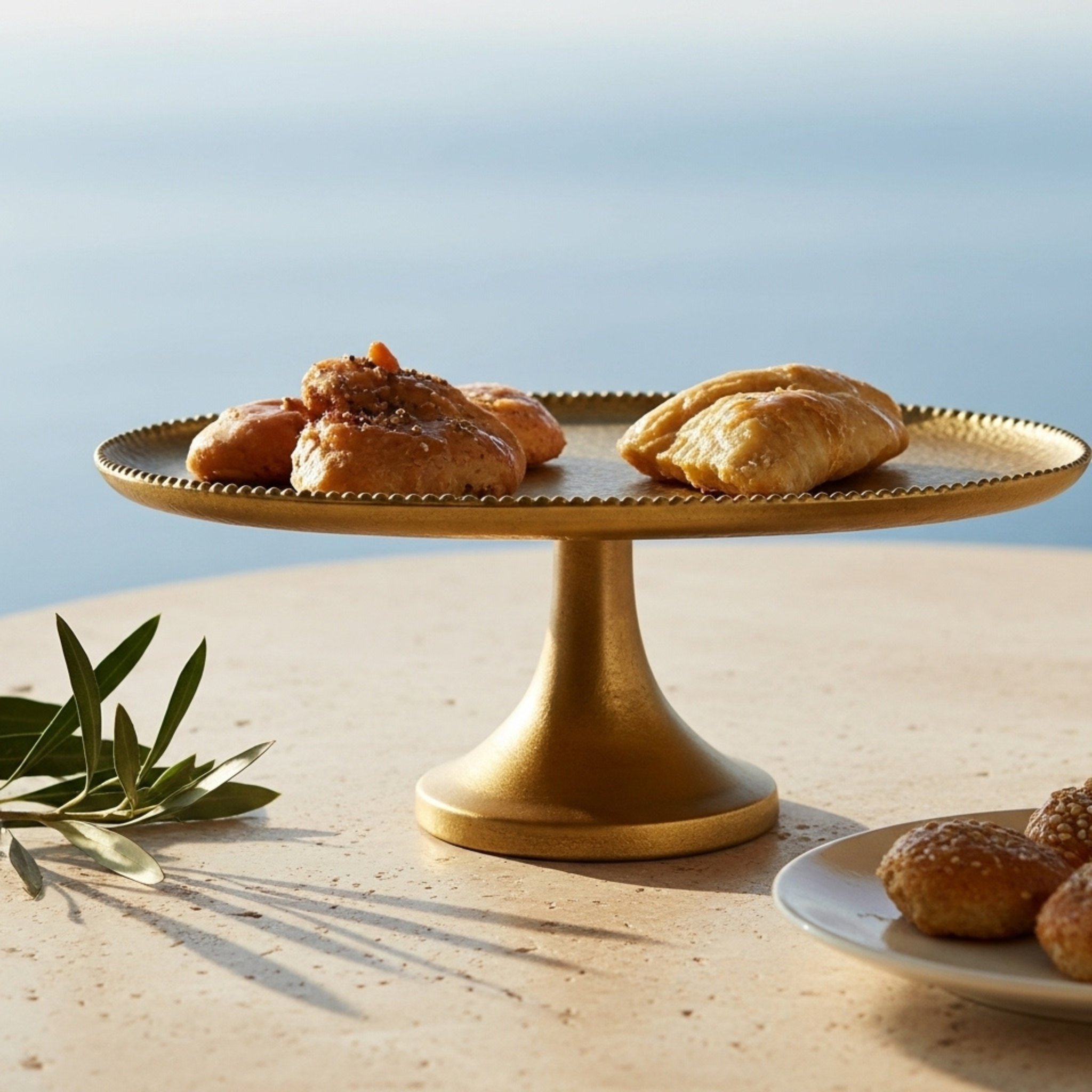 Plateau à Gâteau Cuivre Indien Grand Format | Fiolla Home