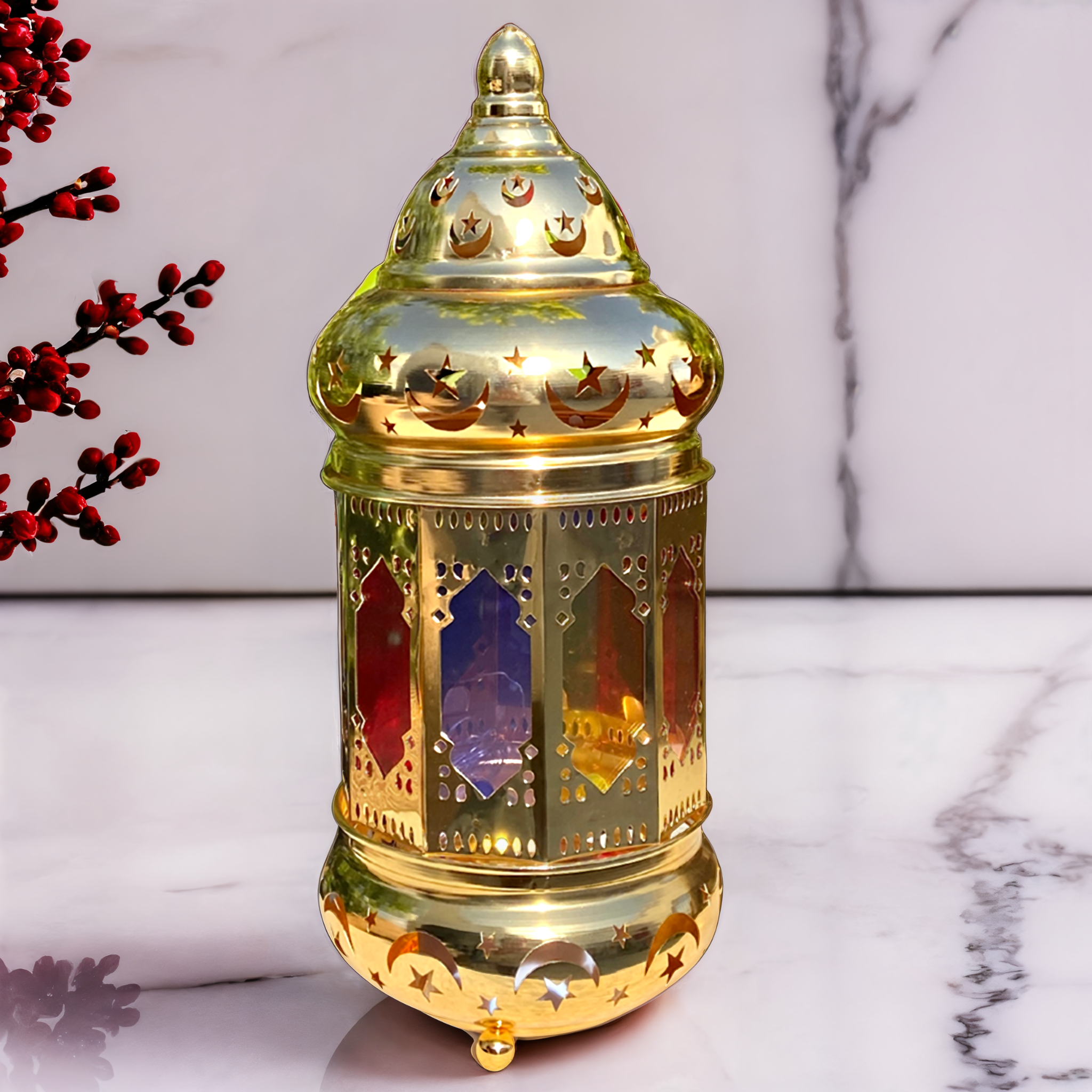Lanterne Ramadan LED Dorée | Élégance et Ambiance Spirituelle | Fiolla Home