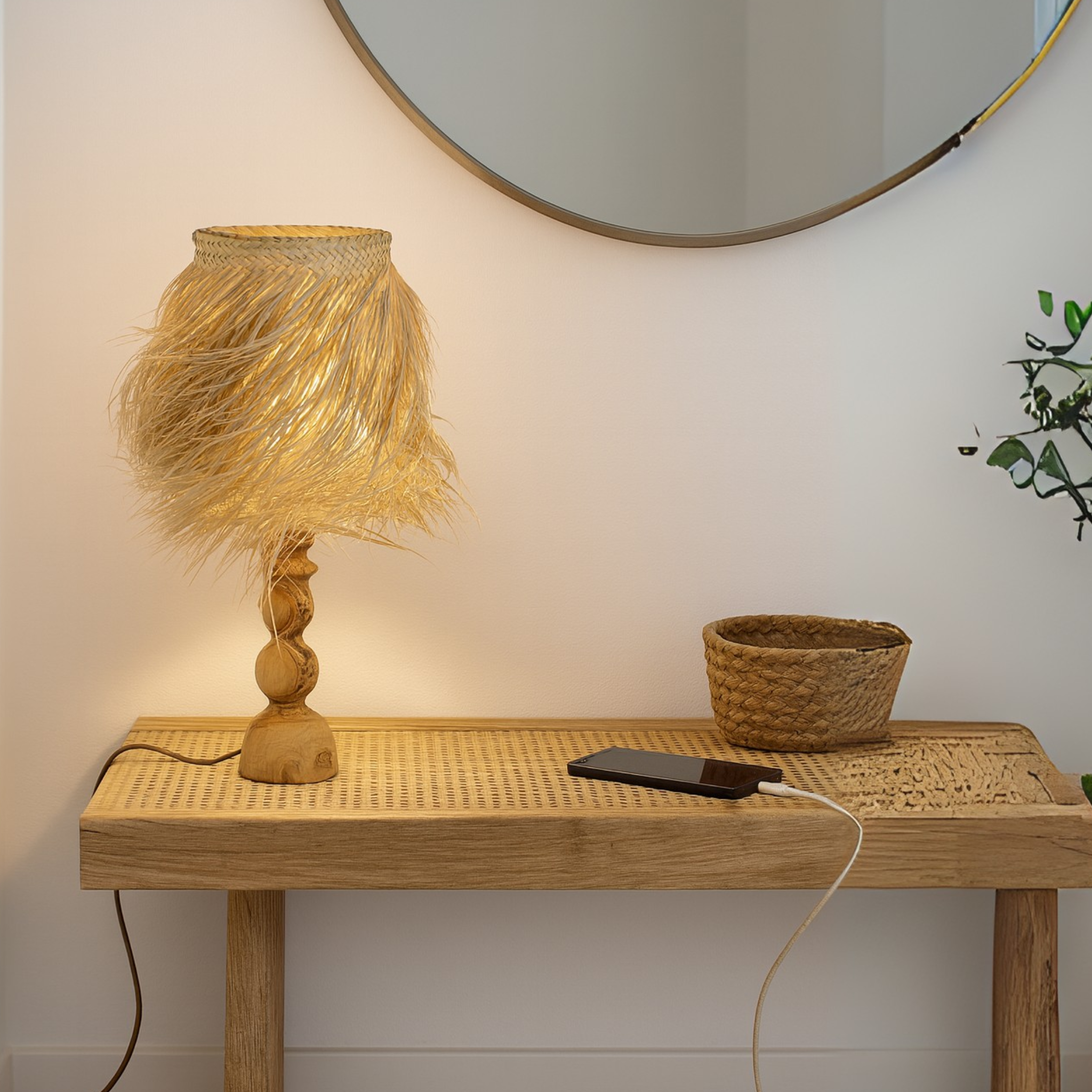 Veilleuse Bohème en Palmier | Bois d’Olivier | Fiolla Home