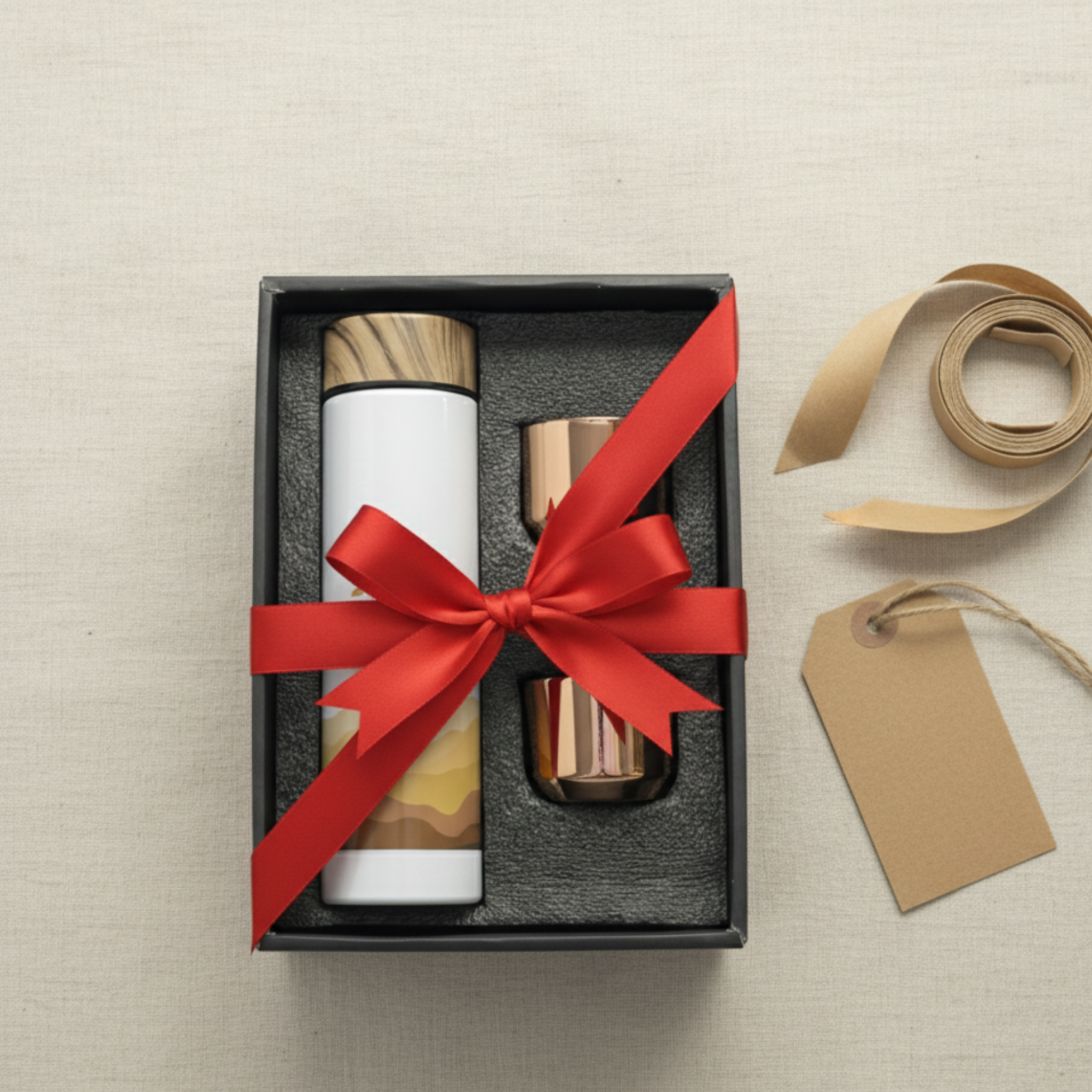 Coffret Thermos Café Arabe + 2 Tasses | Thermos Tunisie | Fiolla Home