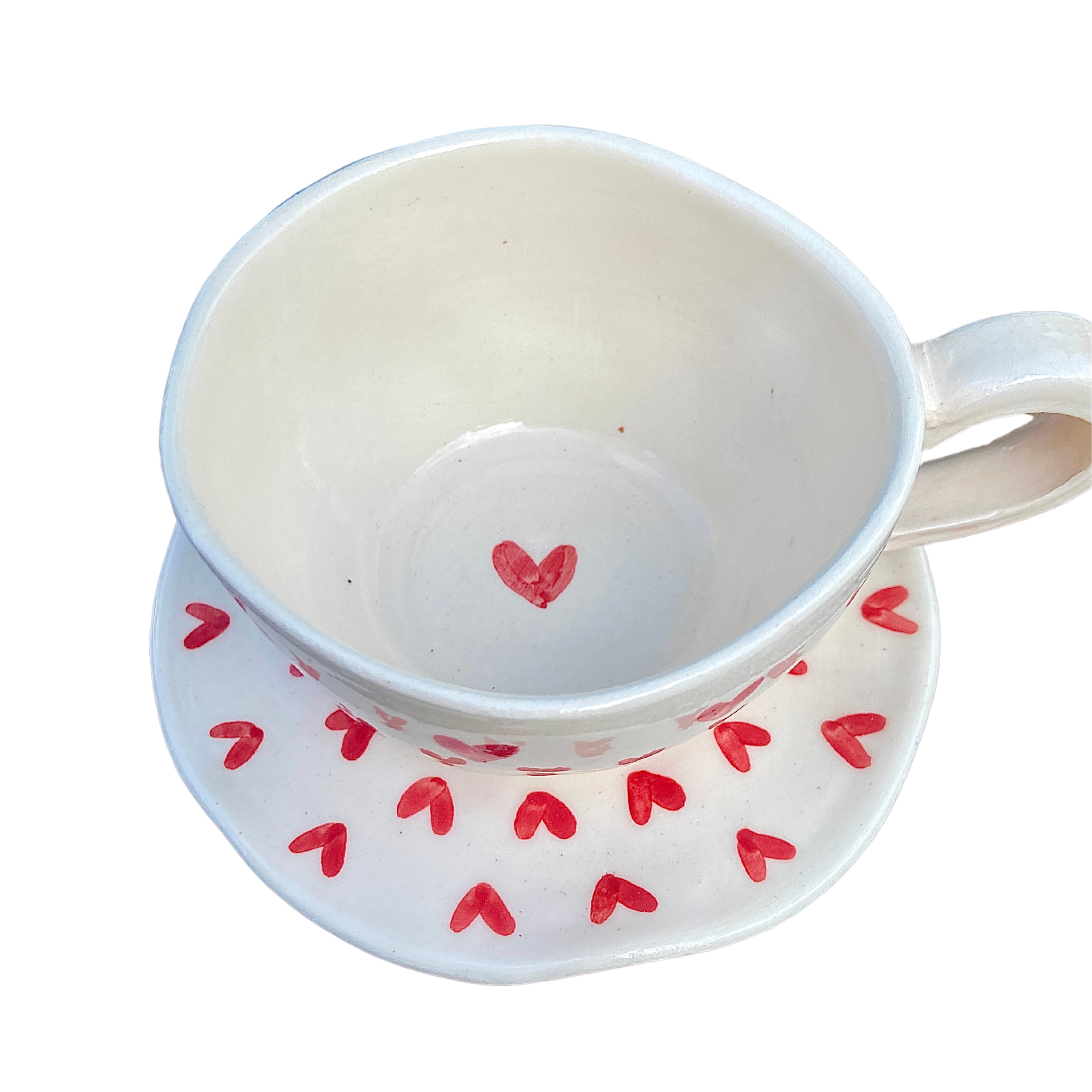 Mug Céramique Fait Main | Motifs Cœurs Romantiques | Fiolla Home