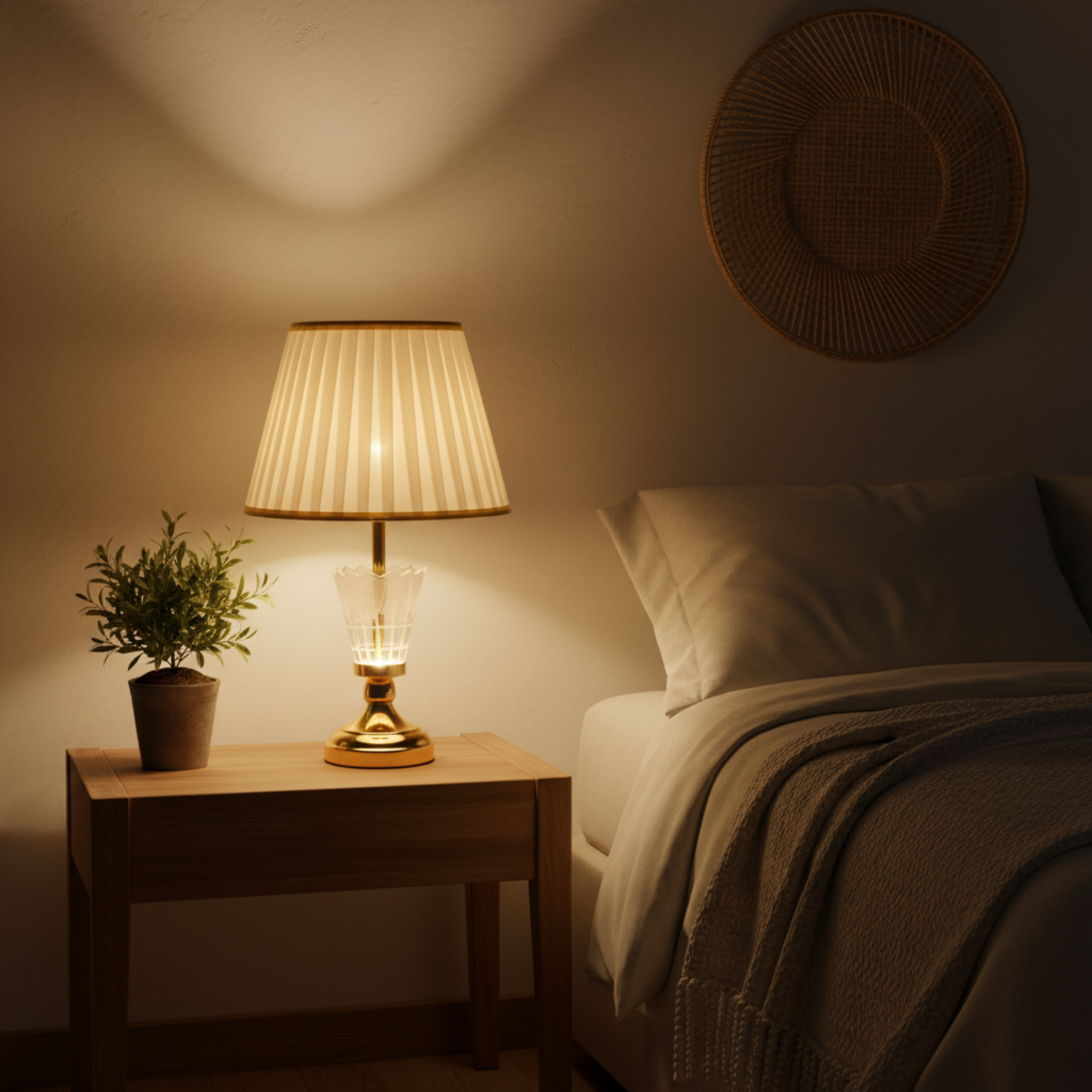 Veilleuse Dorée Élégante – Lampe de Chevet Design pour Chambre à Coucher Tunisie