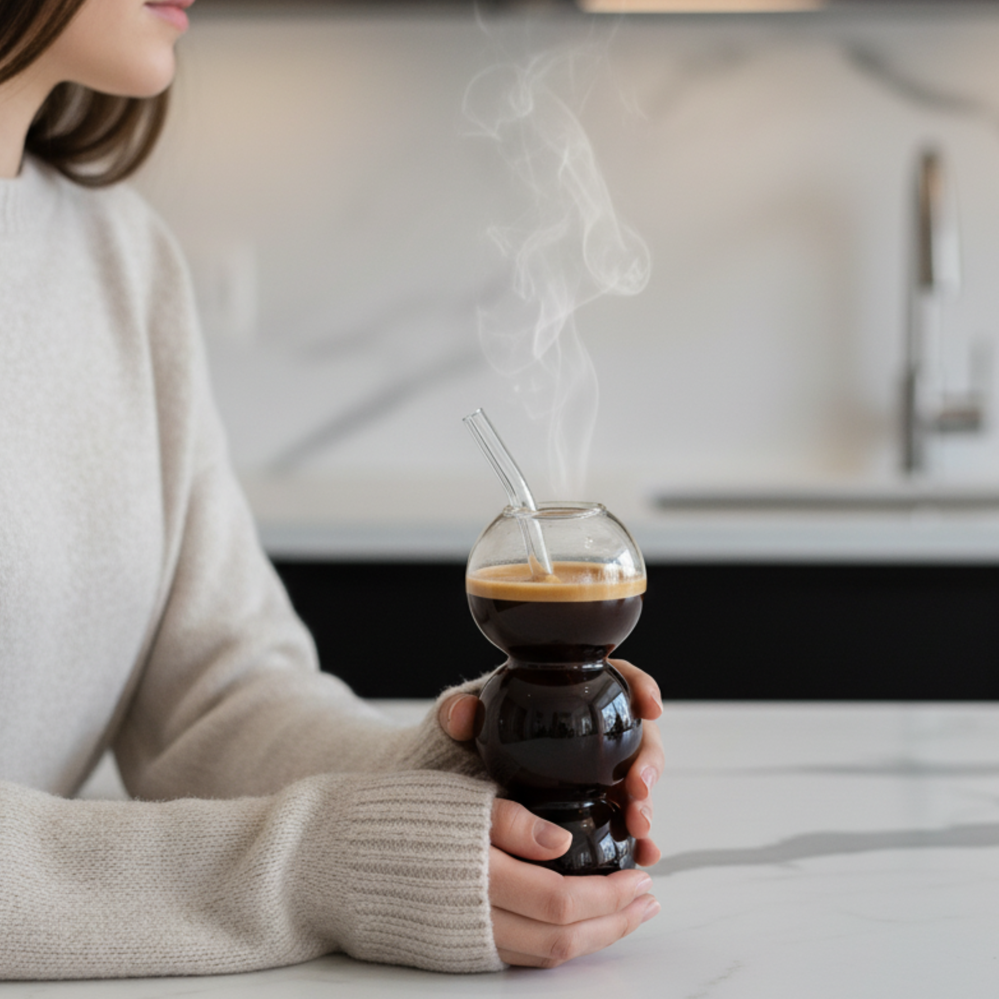 Verre Bulle avec Paille | Pour Toutes Boissons | Fiolla Home Tunisie