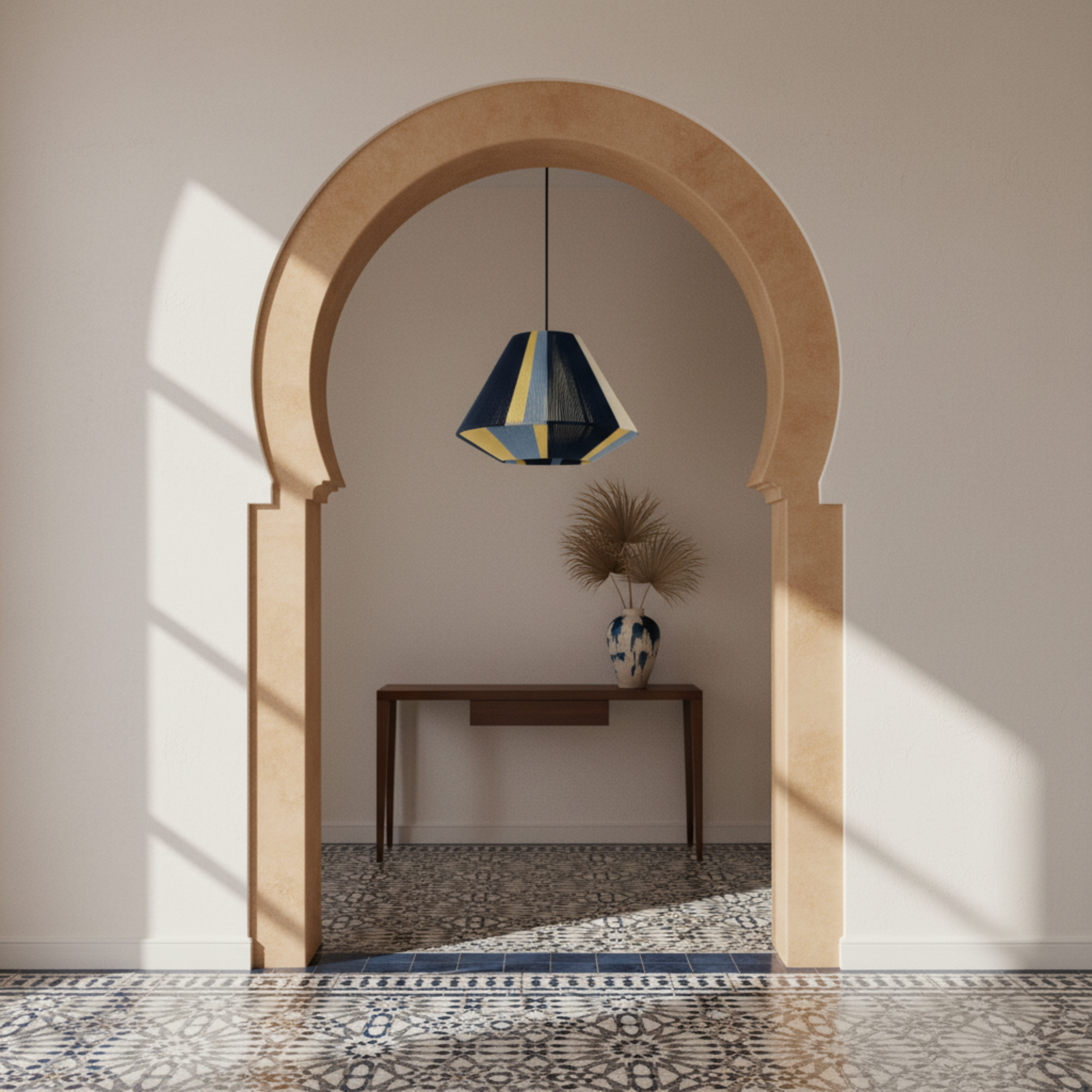 Suspension Géométrique Multicolore Fait Main | Design Moderne Tunisien