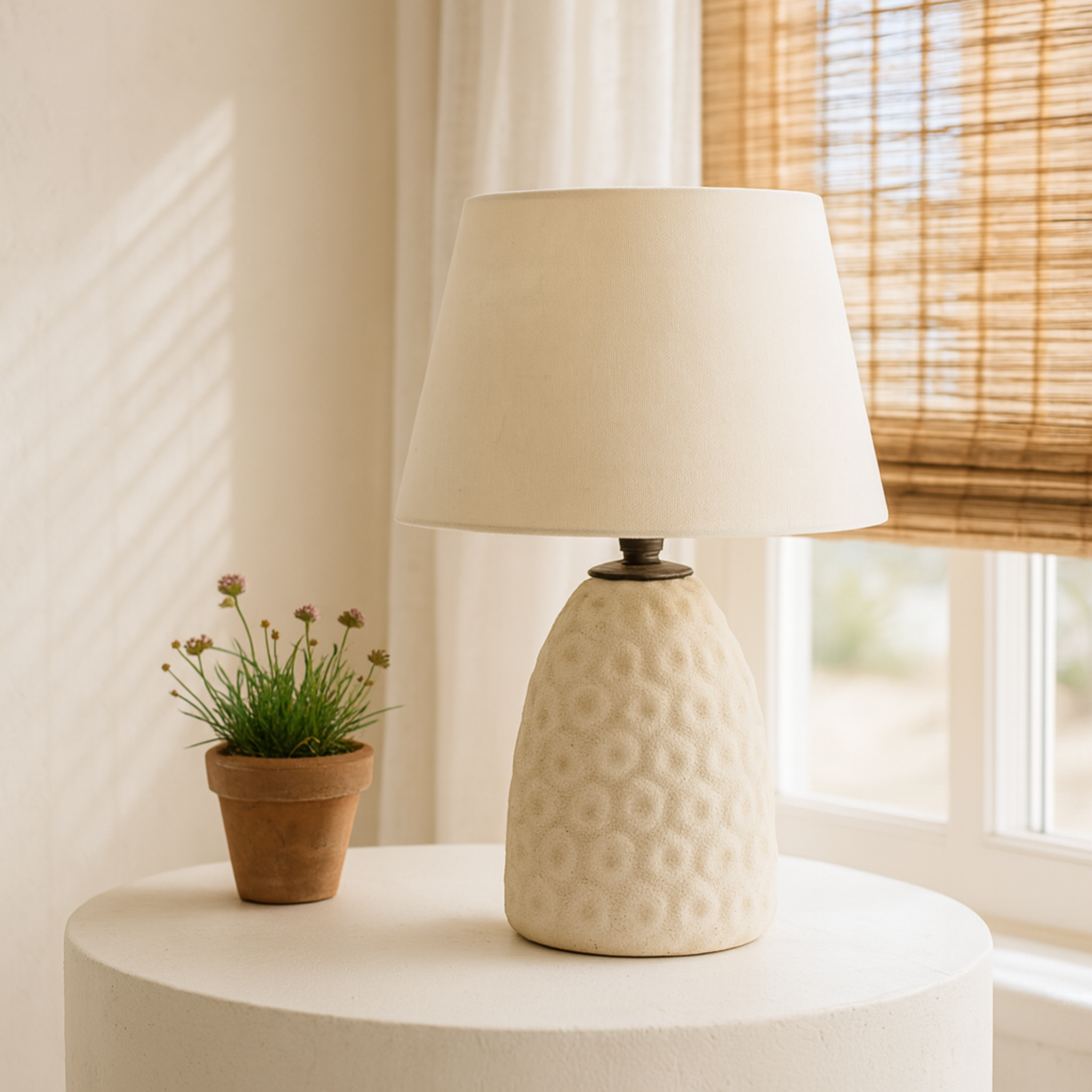 Veilleuse LED | Luminaire céramique texturée | Fiolla Home