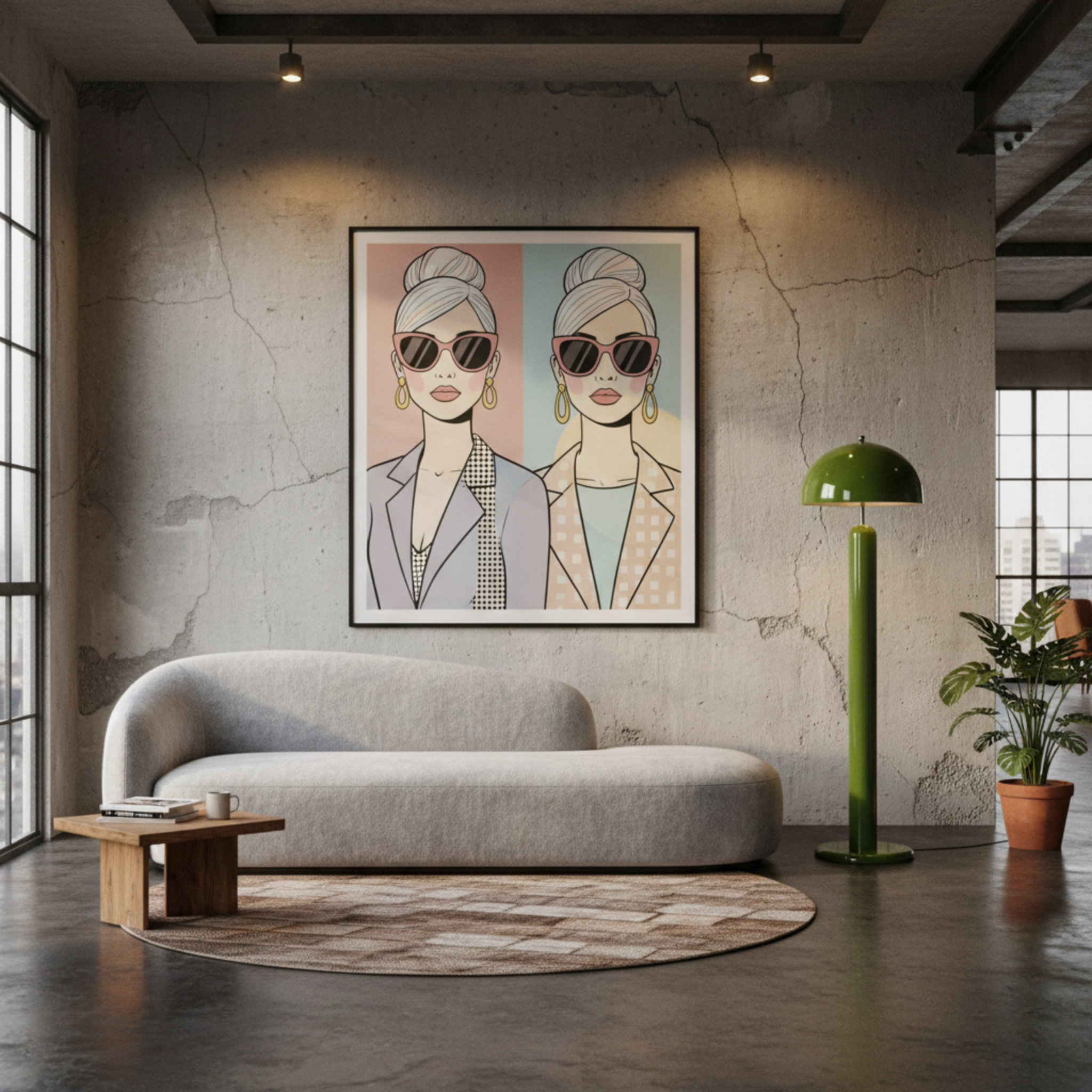 Lampadaire Design Vert Pop – Pièce Avant-Gardiste Tunisie