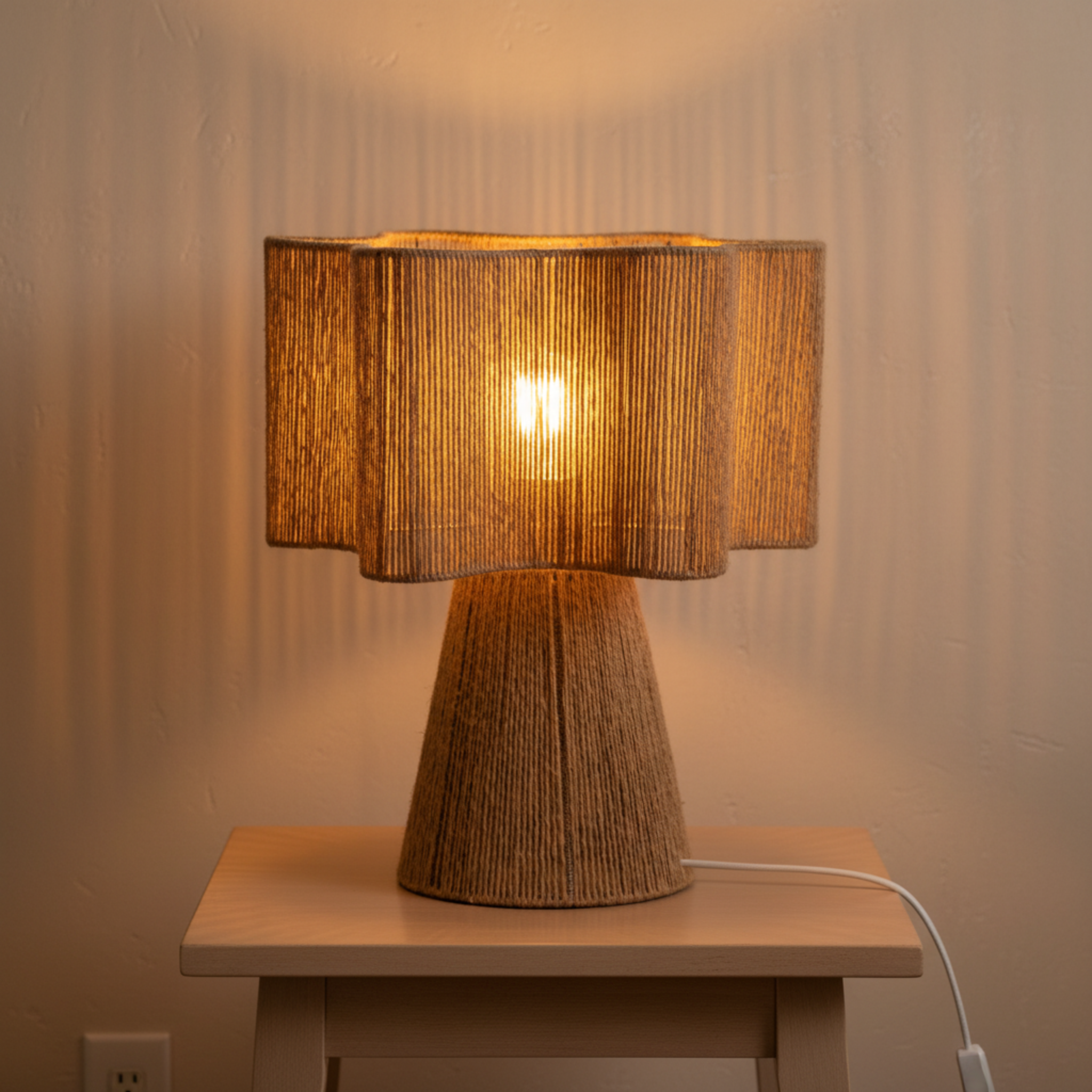 Lampe à Poser en Jute Naturelle - Design Bohème & Authentique