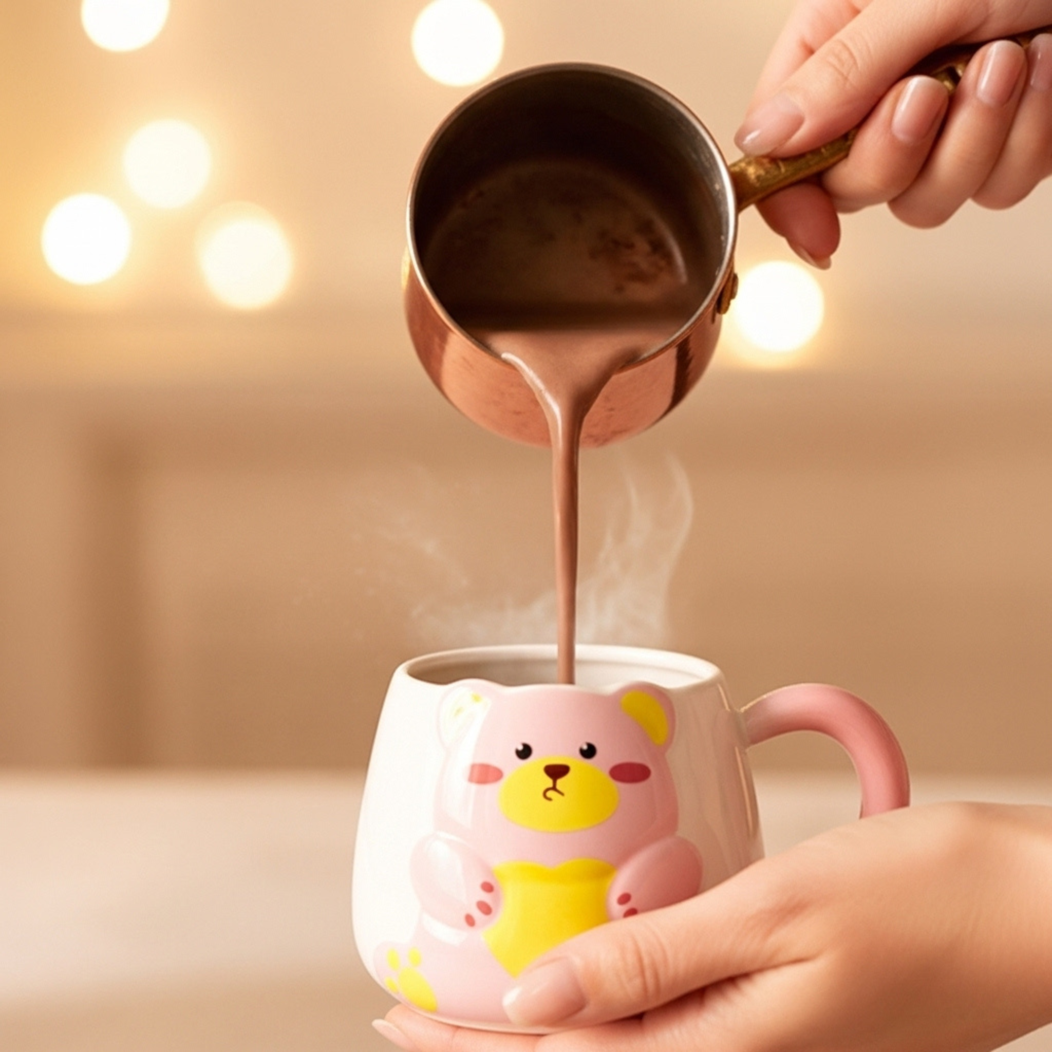 Mug Ourson Rose en Céramique – Anse Confort | Fiolla Home