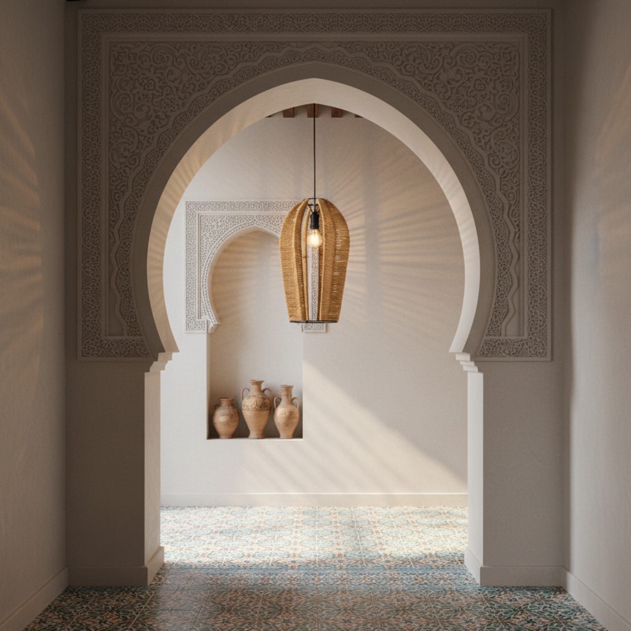 Suspension Design en Corde Tressée | Luminaire Bohème Chic | Tunisie