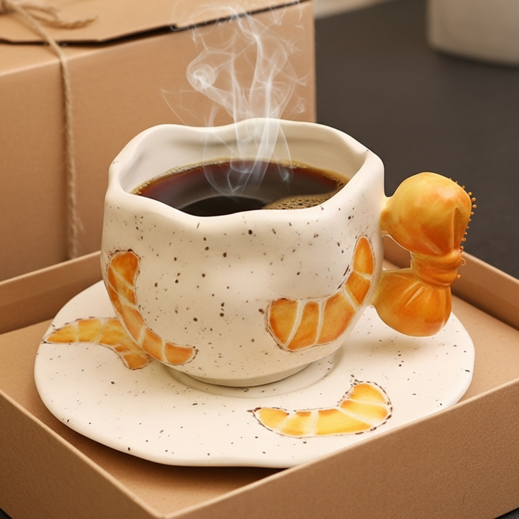 Tasse à Café Originale Anse Croissant | Idée cadeau unique
