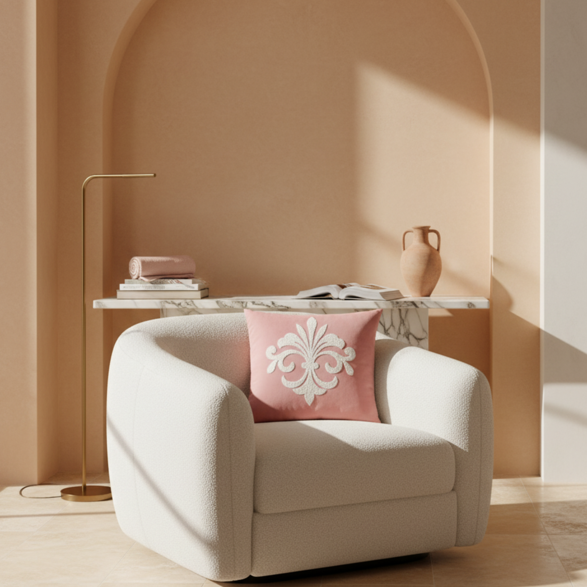 Coussin décoratif Rose Tunisie – Lotus Éclat | Fiolla Home