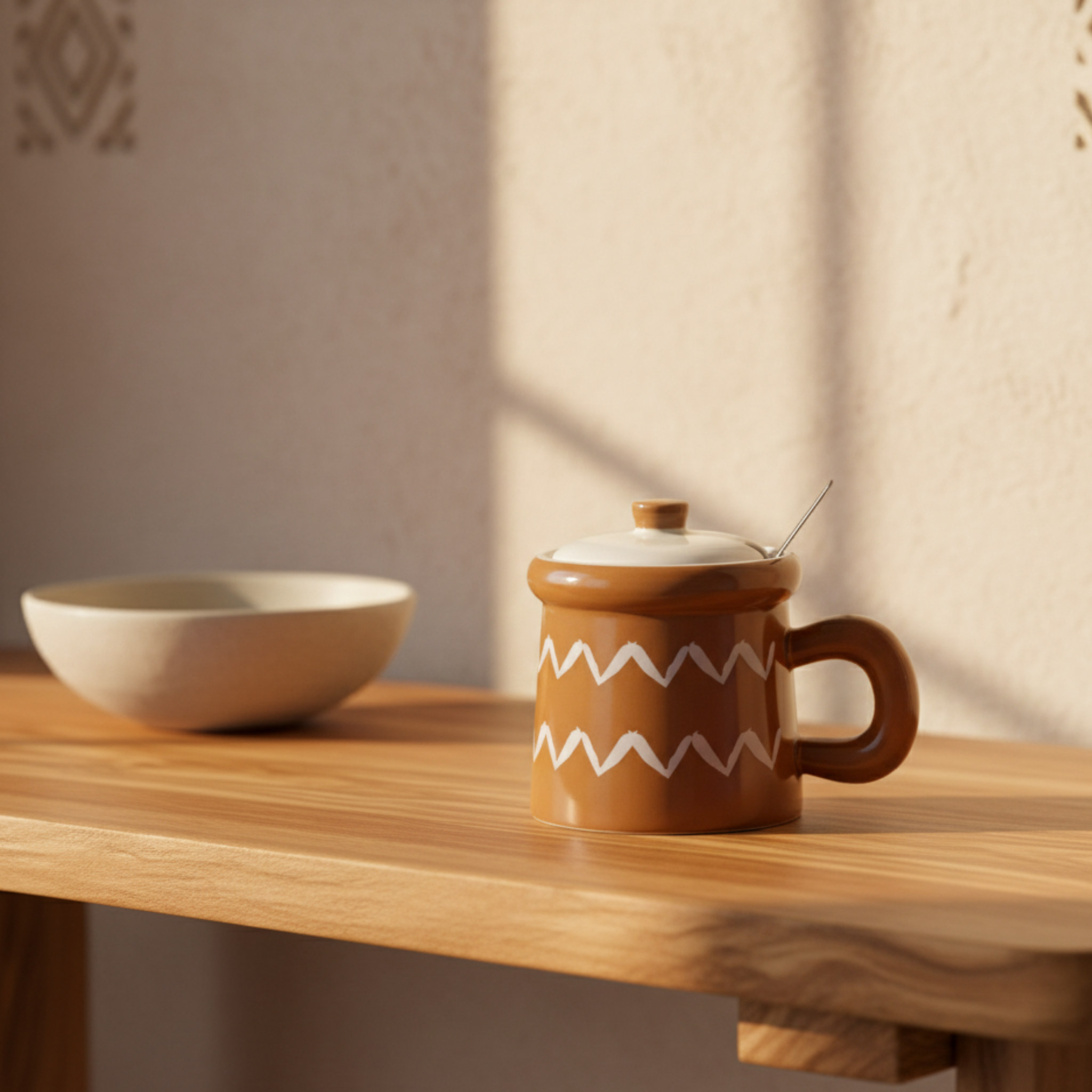 Tasse Céramique Thé Café | Couvercle & Cuillère | Fiolla Home