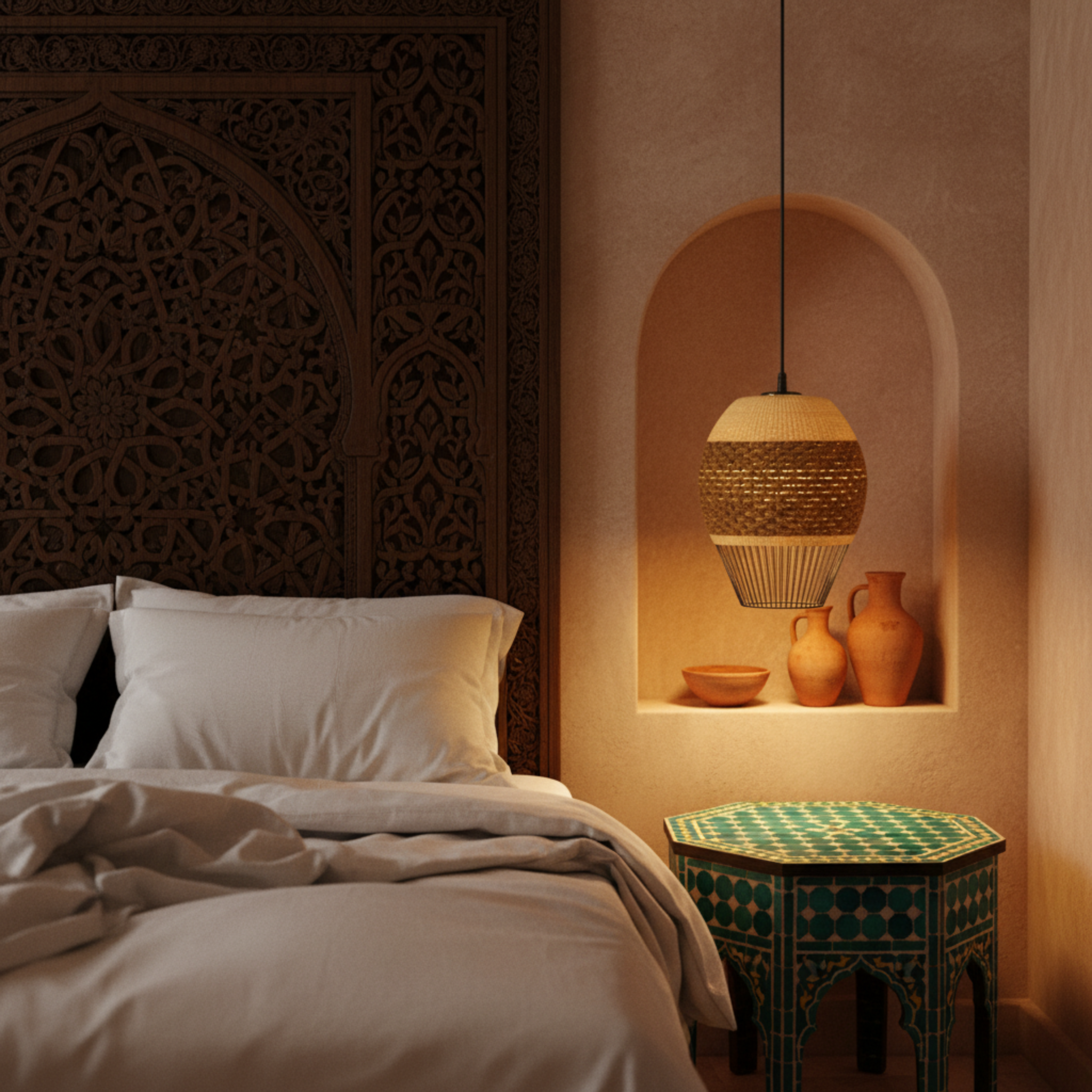 Suspension "Nomade Lumineux" | Fibres Végétales & Métal | Tunisie