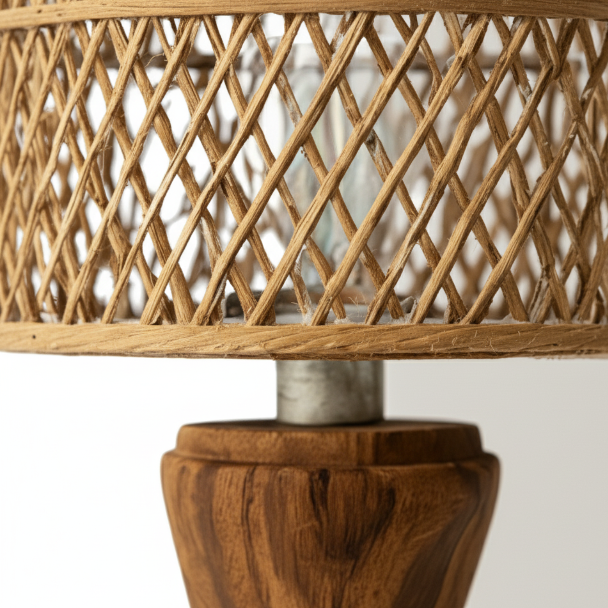 Lampe Veilleuse Bois d'Olivier | Abat-jour Palmier | Fiolla Home Tunisie