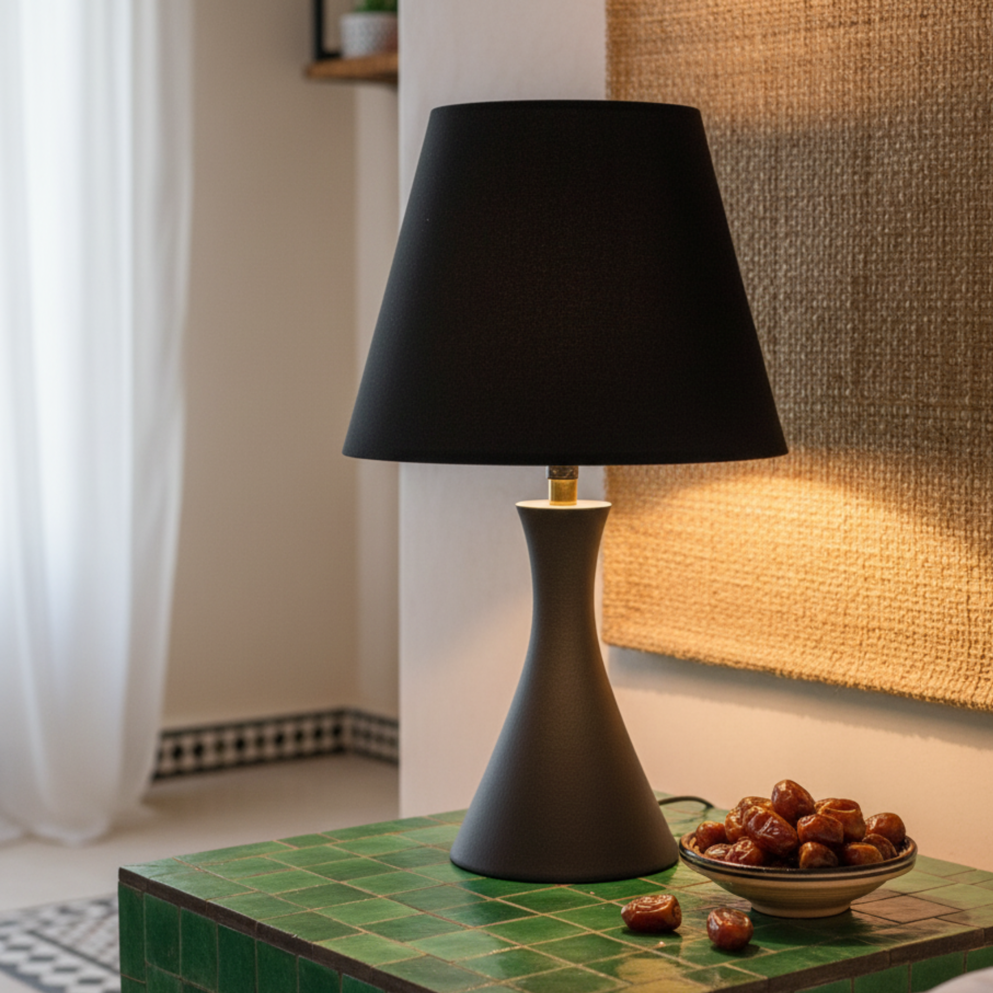 Veilleuse Noir Mat | Abat-jour Noir | Fiolla Home