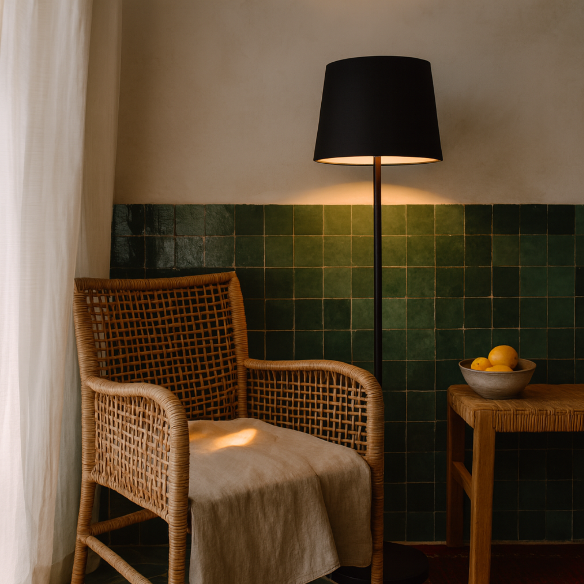 Lampadaire Noir Minimal | Lampe Décorative Tunisie | Fiolla Home