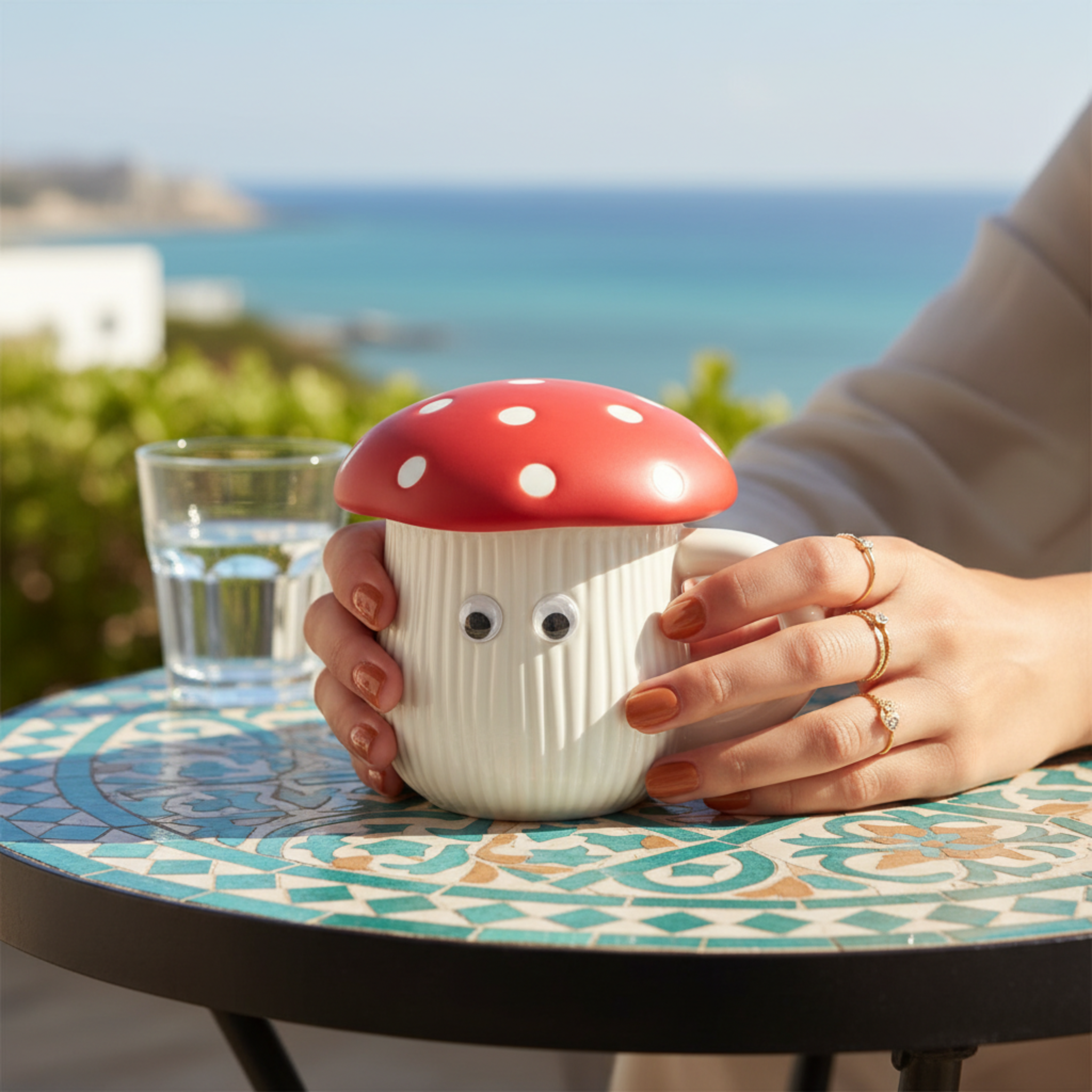 Mug Champignon en Céramique avec Couvercle – Design Kawaii & Original