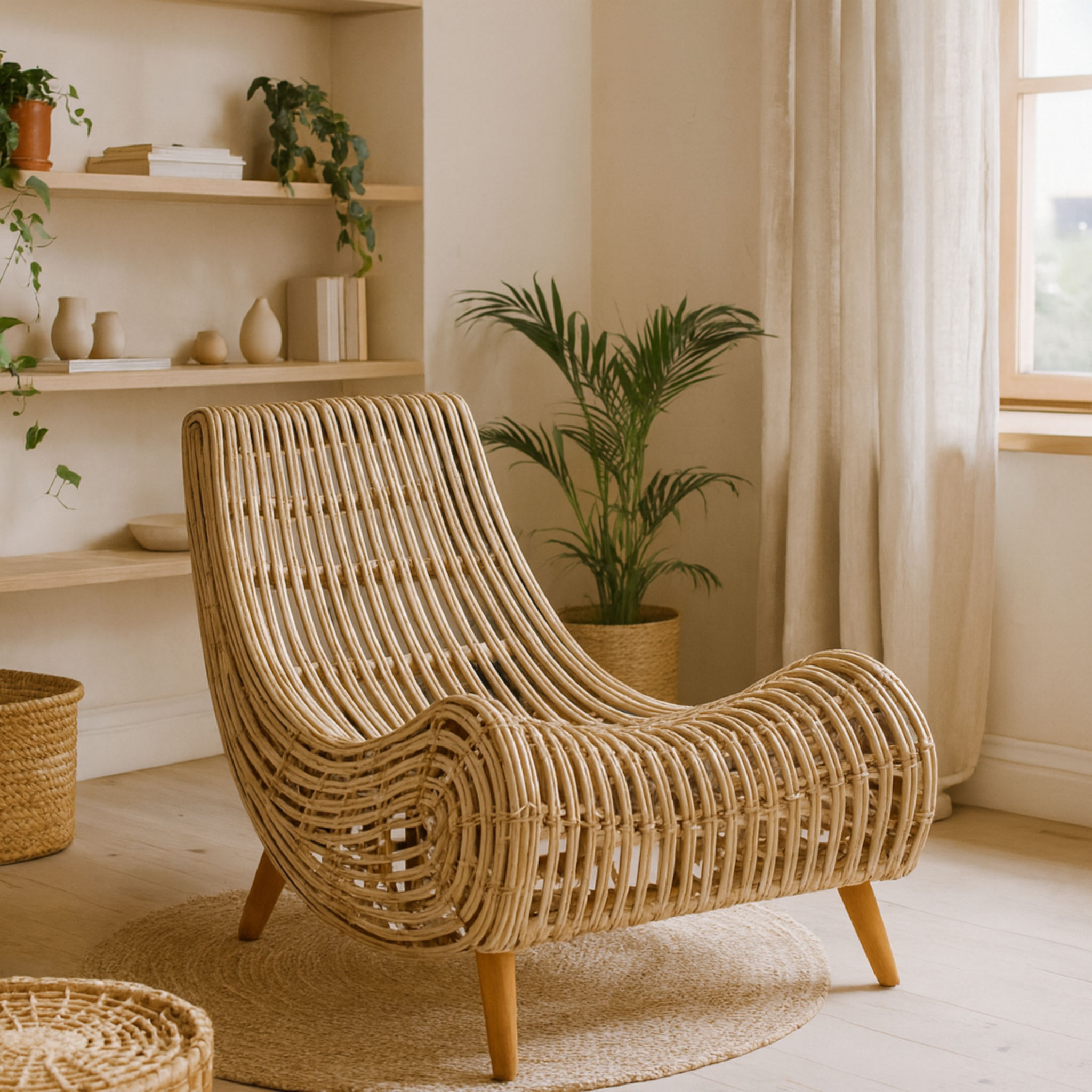 Chaise Longue en Rotin | Mobilier Tendance Tunisie | Fiolla Home
