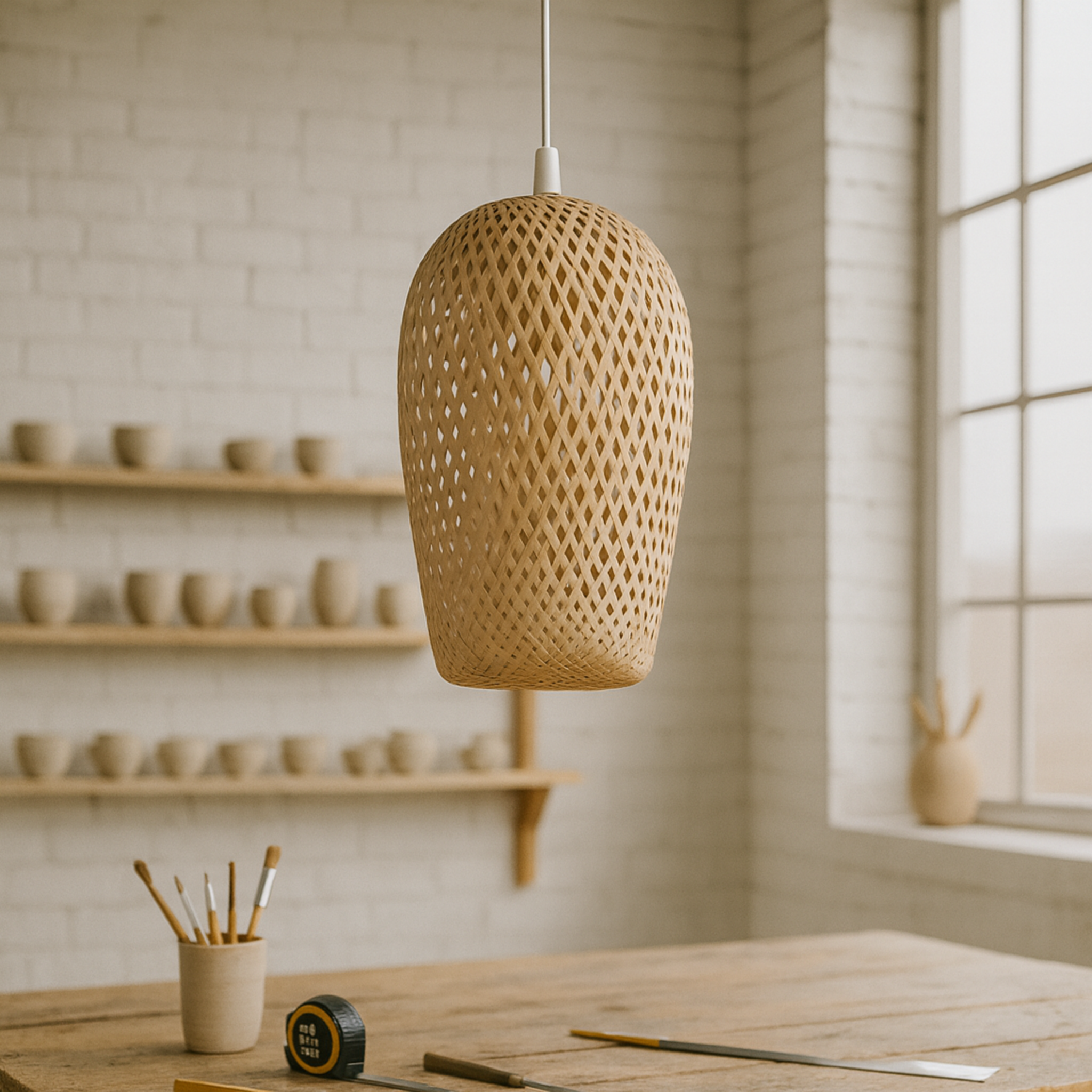 Lustre rotin industriel importé | Chambre cosy | Fiolla Home