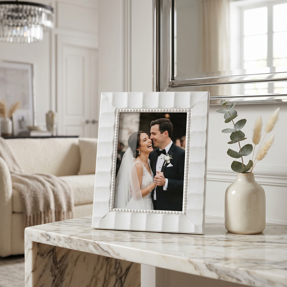 Set 3 Cadres Photo Blancs Tunisie | Cadres Déco Perles | Fiolla Home