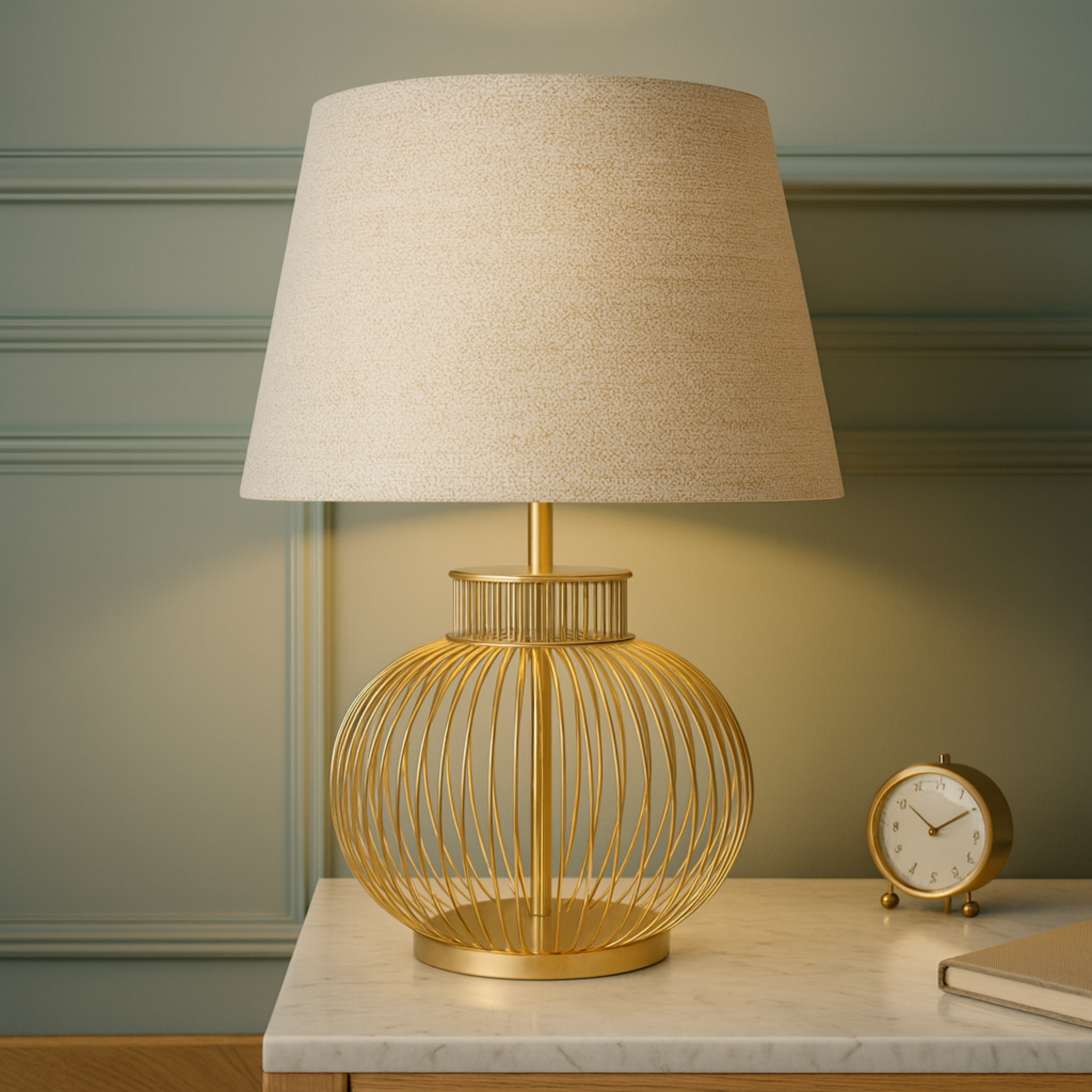 Veilleuse Métal Doré Sphère | Chambre Tunisie | Fiolla Home